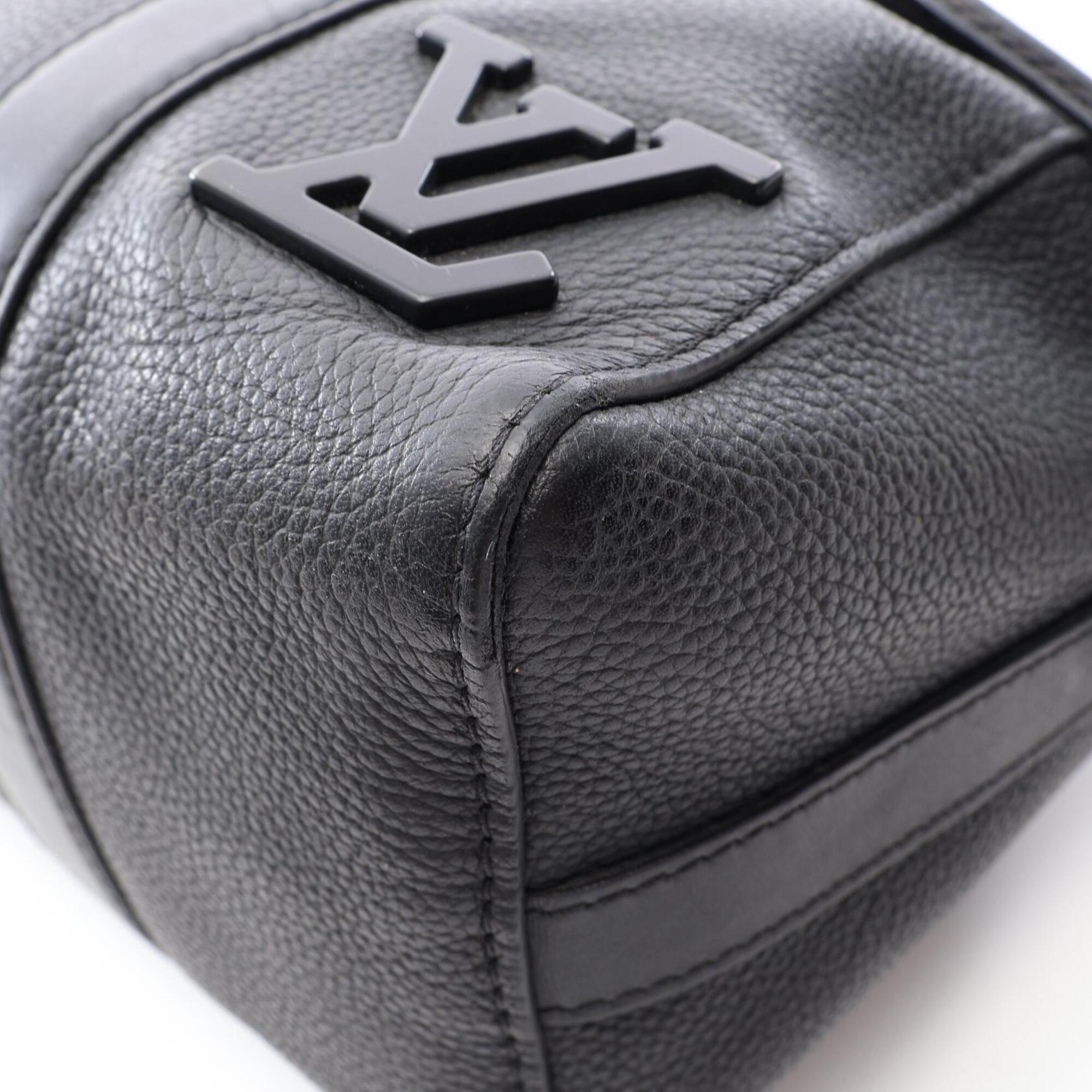 Louis Vuitton Black Leather Handbag Shoulder Bag (Pre-Owned)