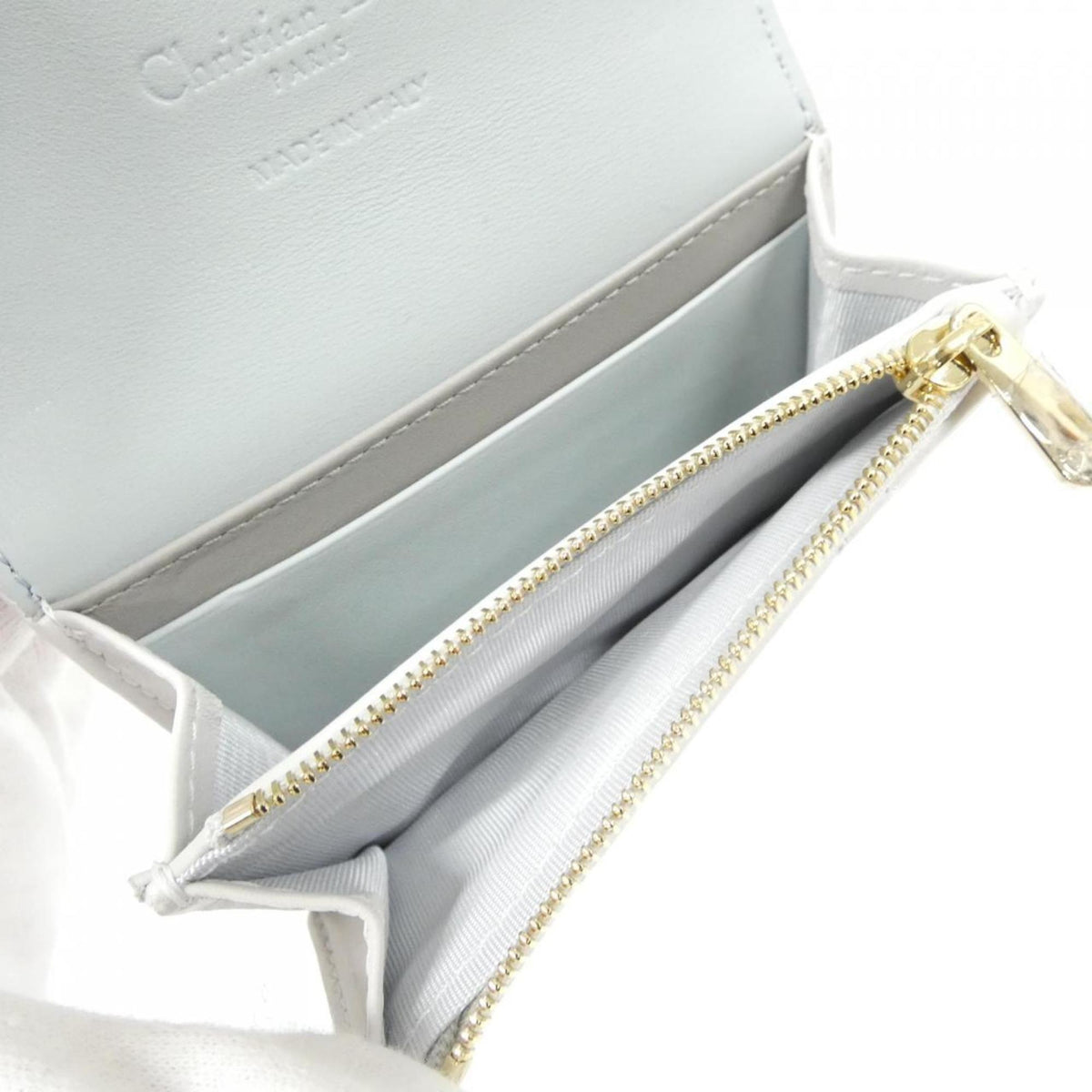 Christian Dior Gray Leather Wallet (Bi-Fold) (Pre-Owned)