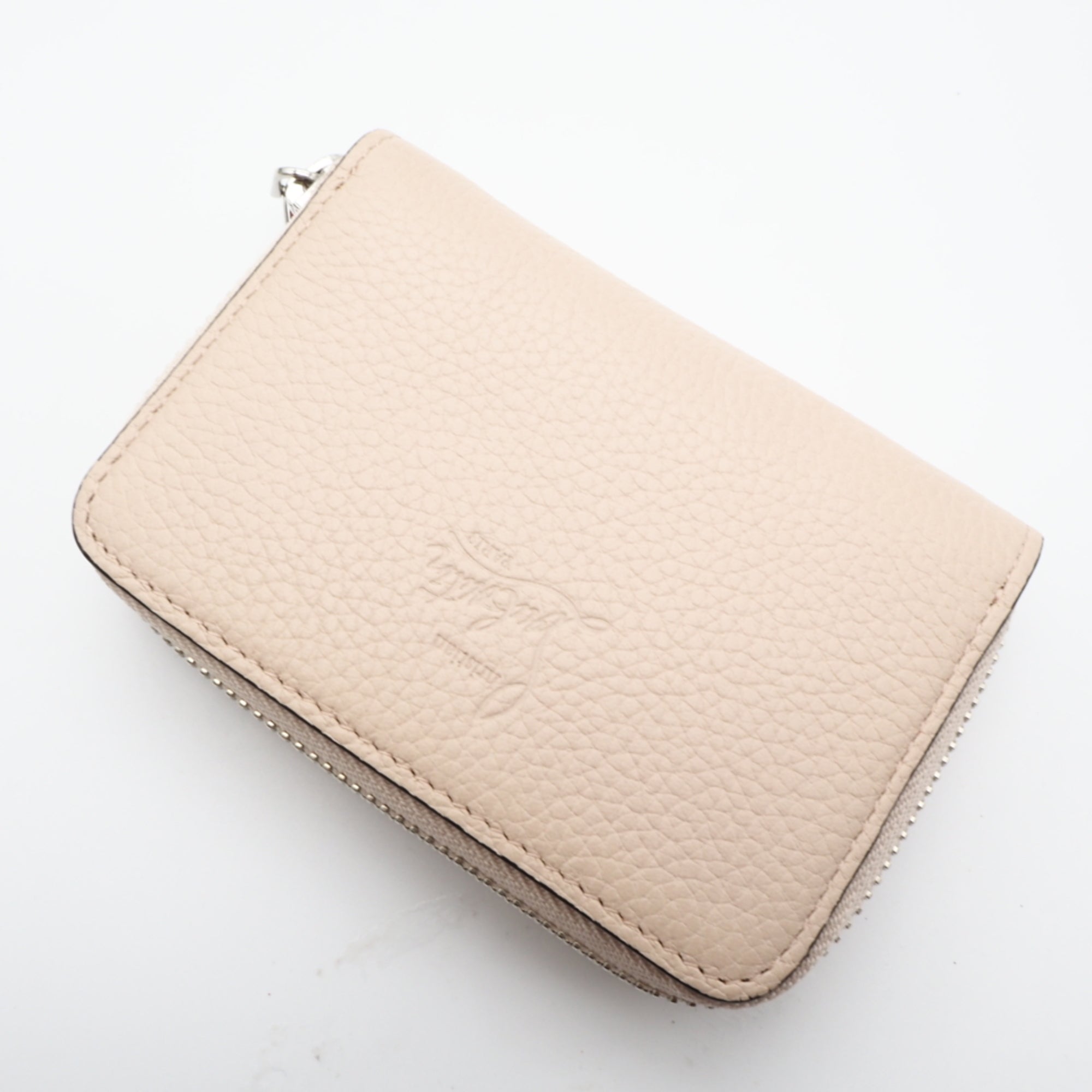 Christian Louboutin Beige Leather Coin Purse/Coin Case (Pre-Owned)