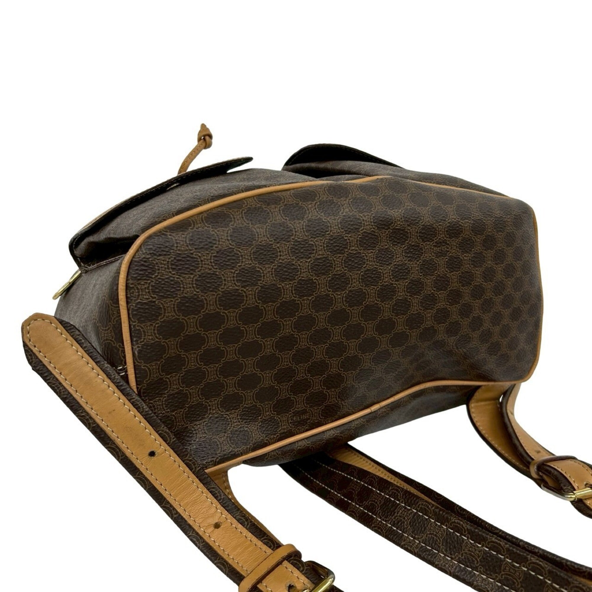 Celine Brown Leather Pvc Backpack (Pre-Owned)