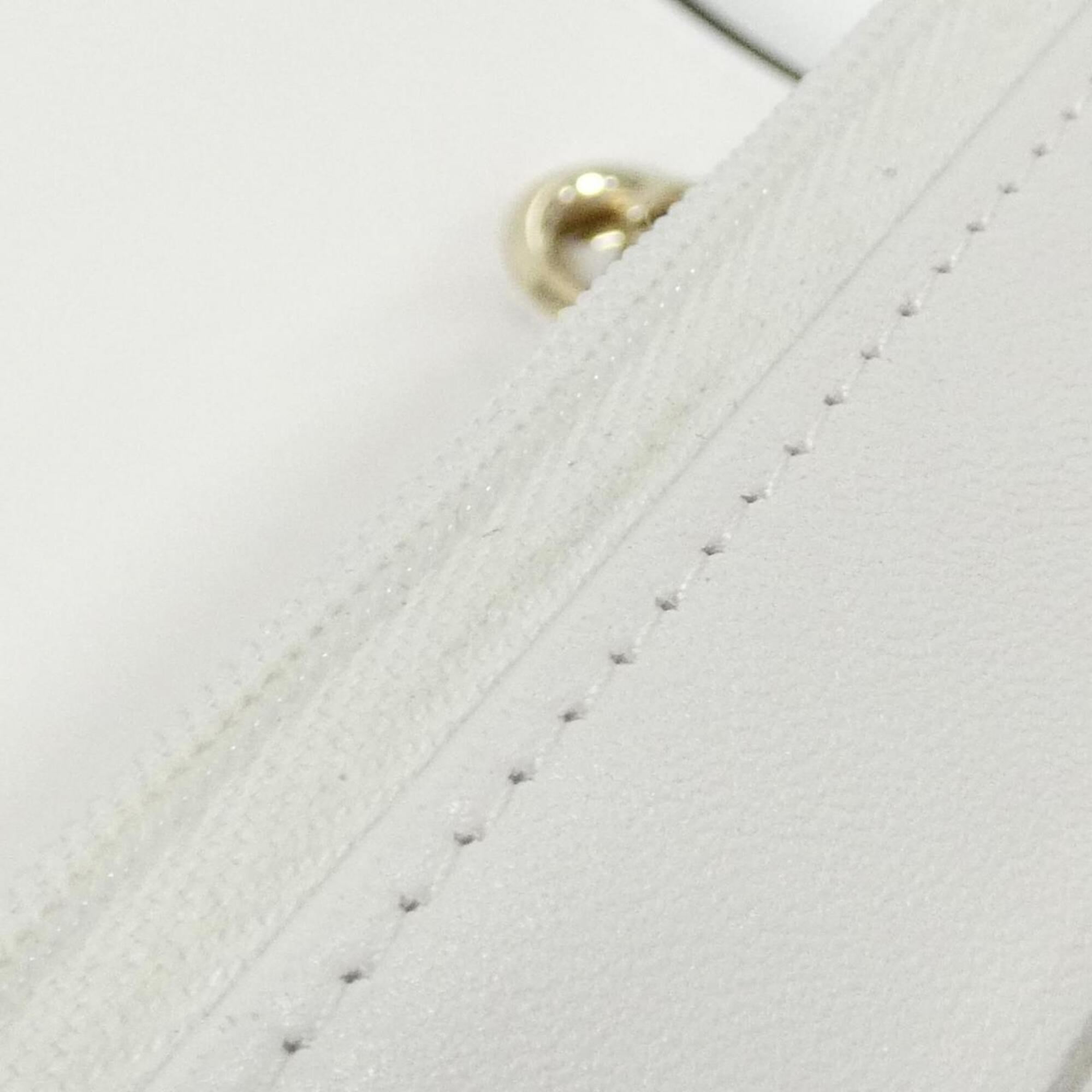 Chanel Black White Leather Chain/Shoulder Wallet (Pre-Owned)