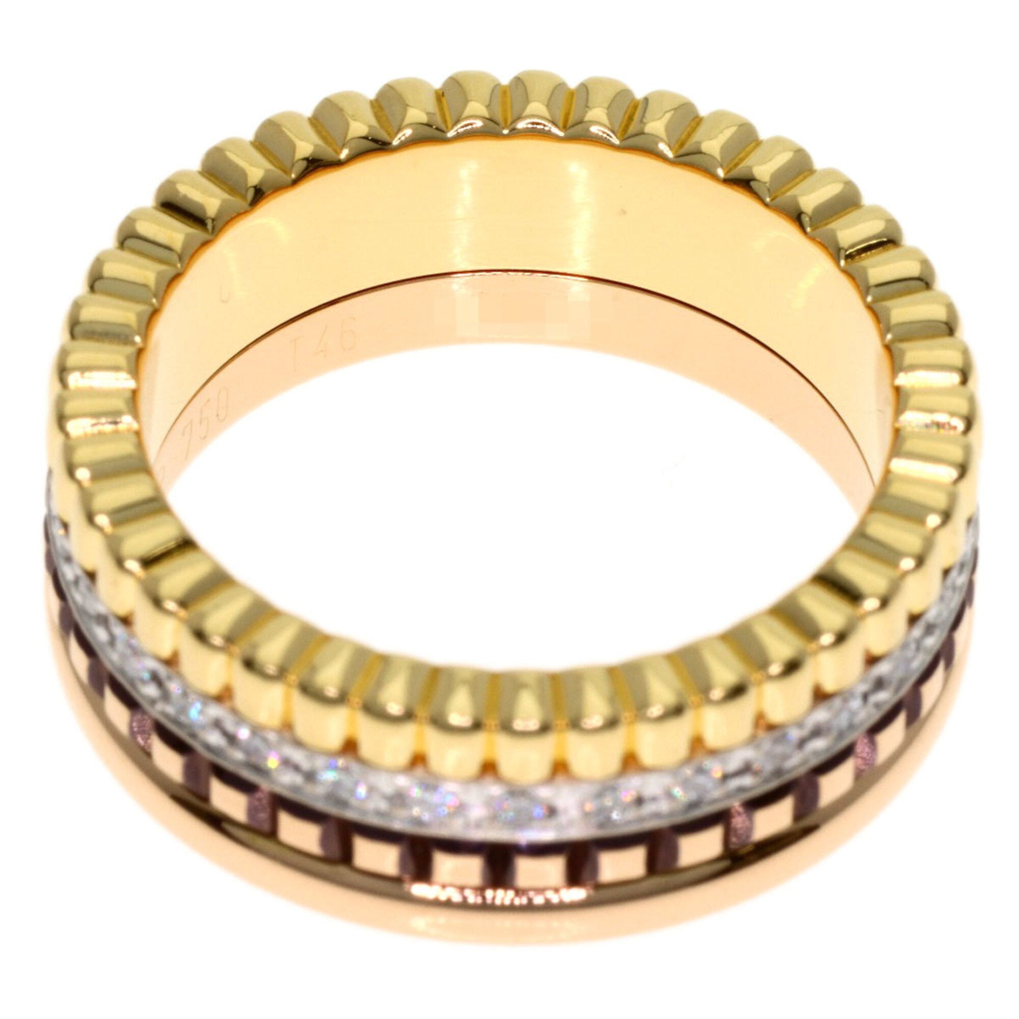 Boucheron Pink Gold White Gold Yellow Gold Yellow Gold (18K) Pink Gold (18K) White Gold (18K) Band Ring (Pre-Owned)