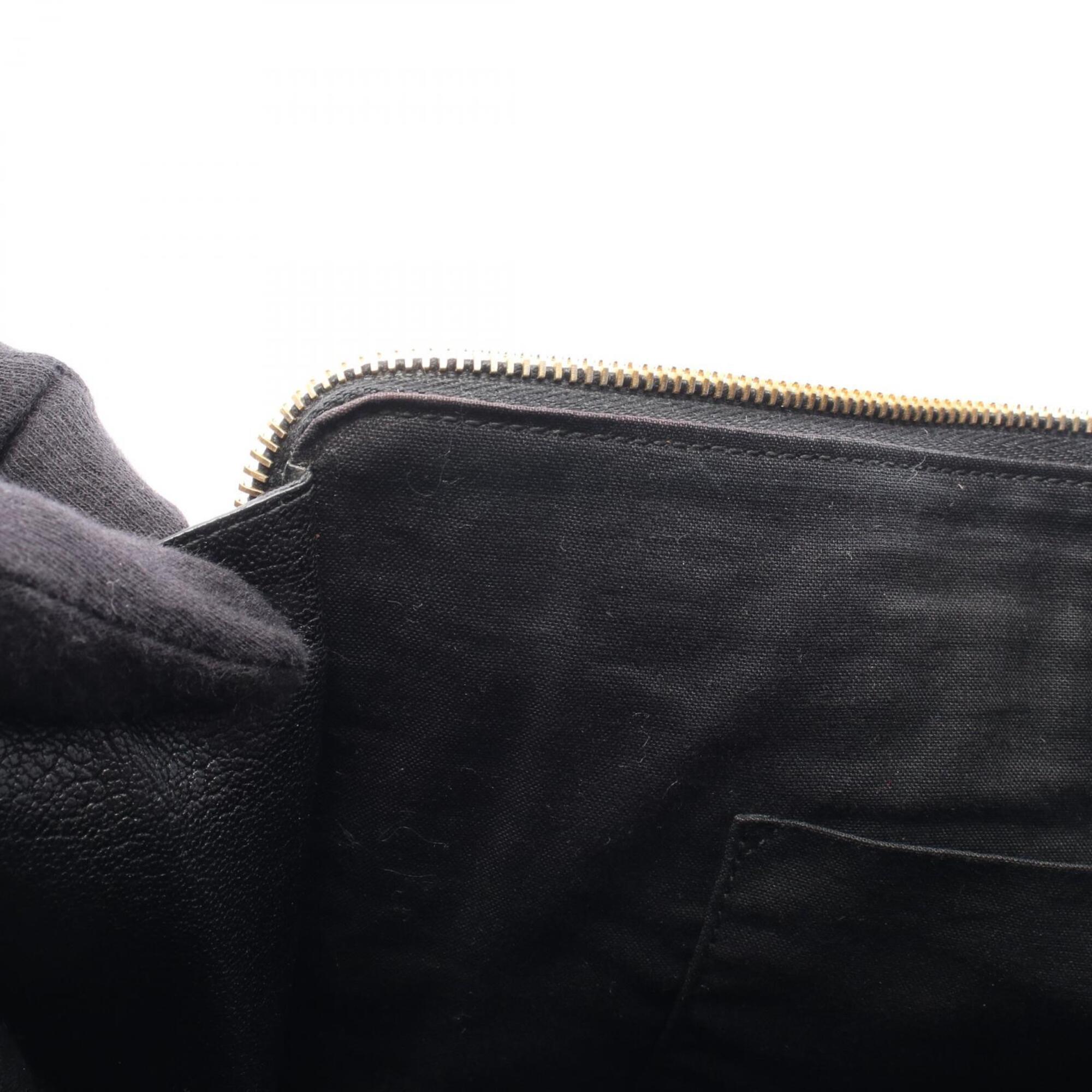 Balenciaga Black Leather Clutch Bag Handbag (Pre-Owned)