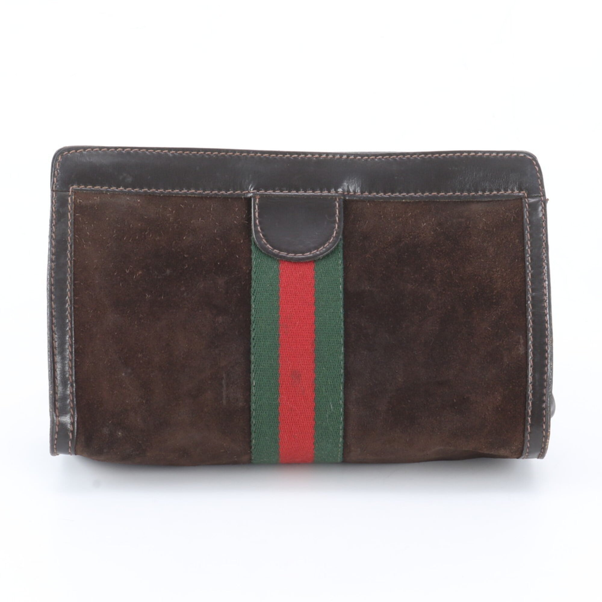 Gucci Brown Leather Handbag Pouch (Pre-Owned)