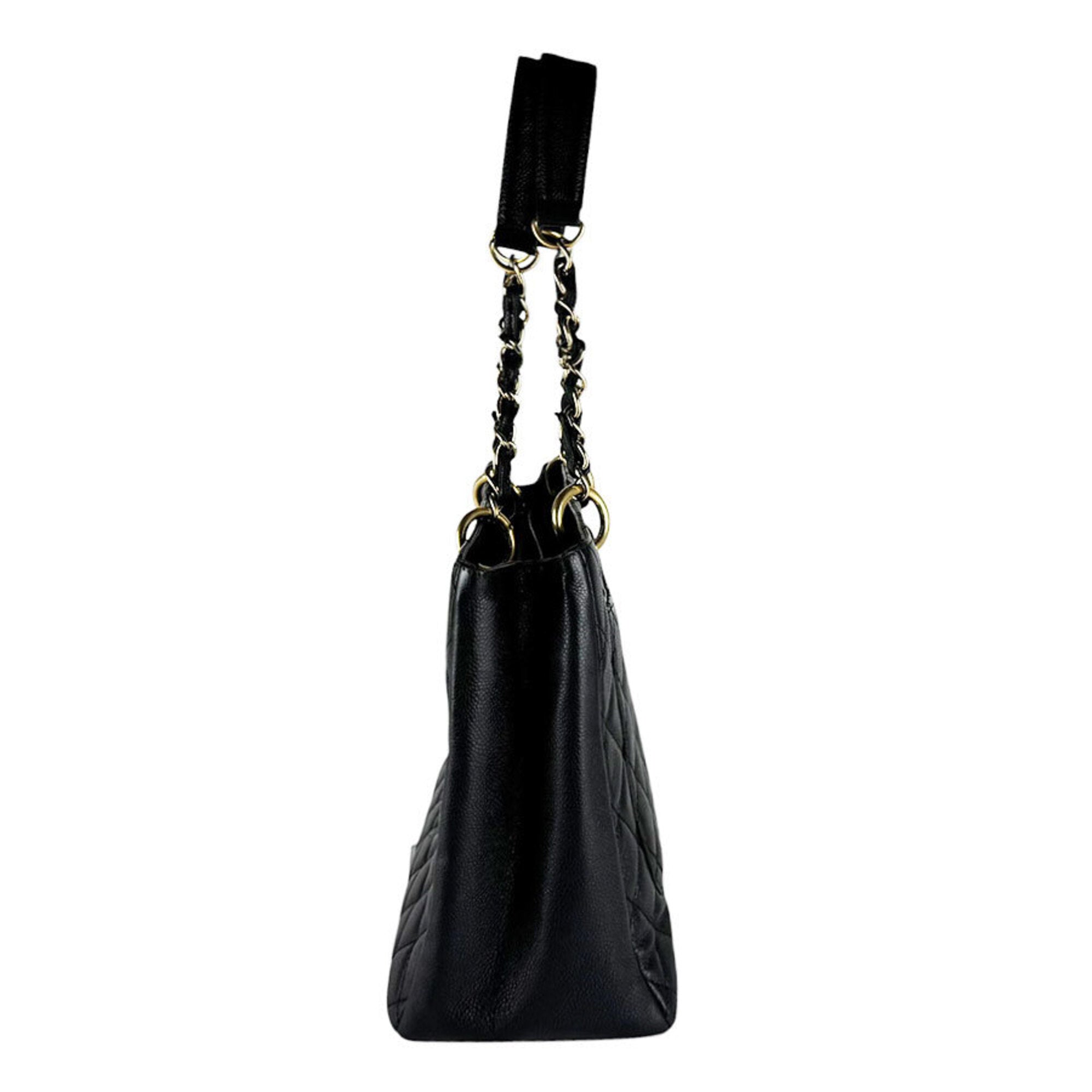 Chanel Black Grained Calfskin Tote Bag (Pre-Owned)