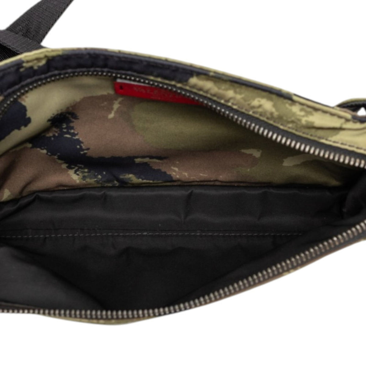Valentino Black Green Khaki Nylon Fanny Pack Shoulder Bag Sling Bag (Pre-Owned)