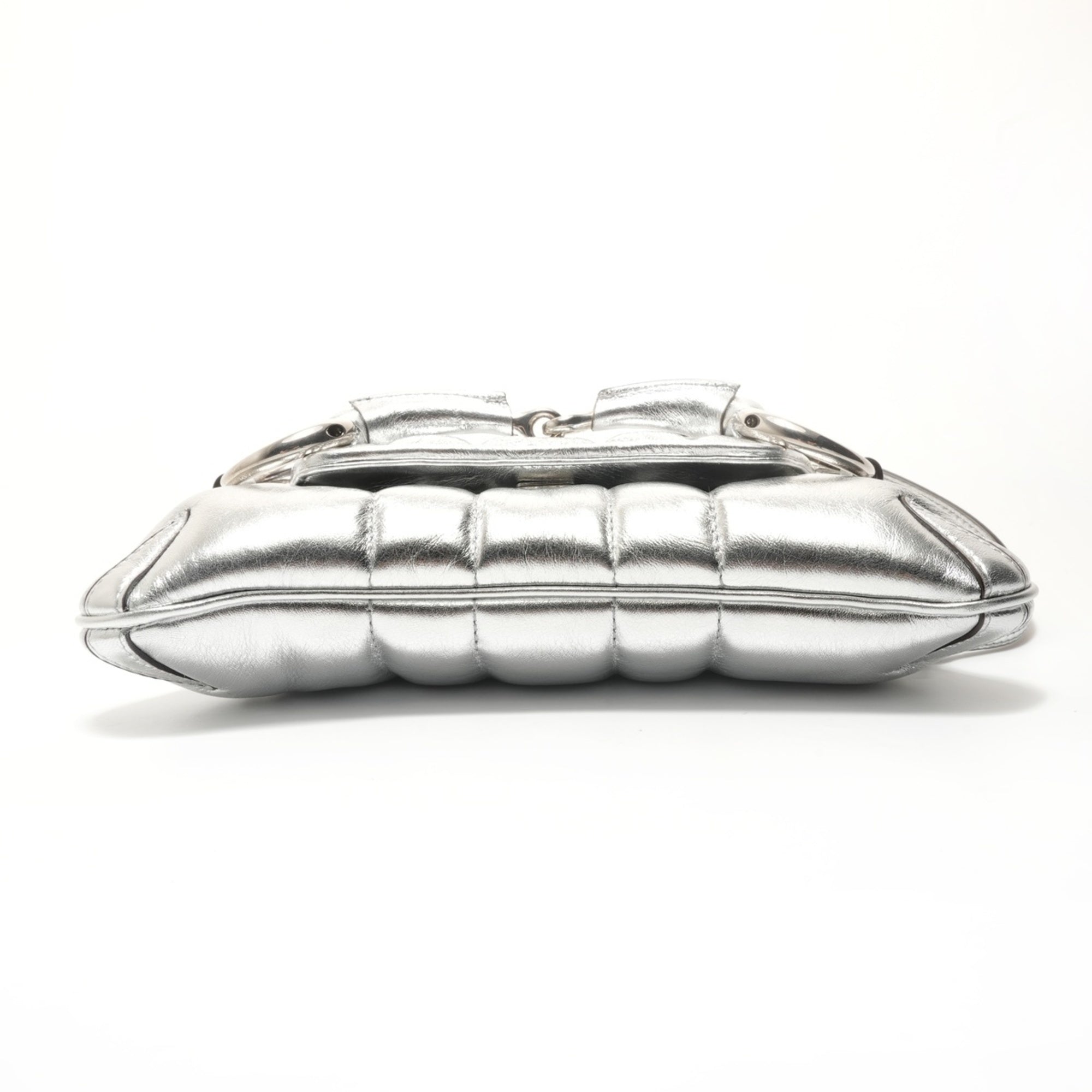 Gucci Silver Leather Shoulder Bag (Pre-Owned)