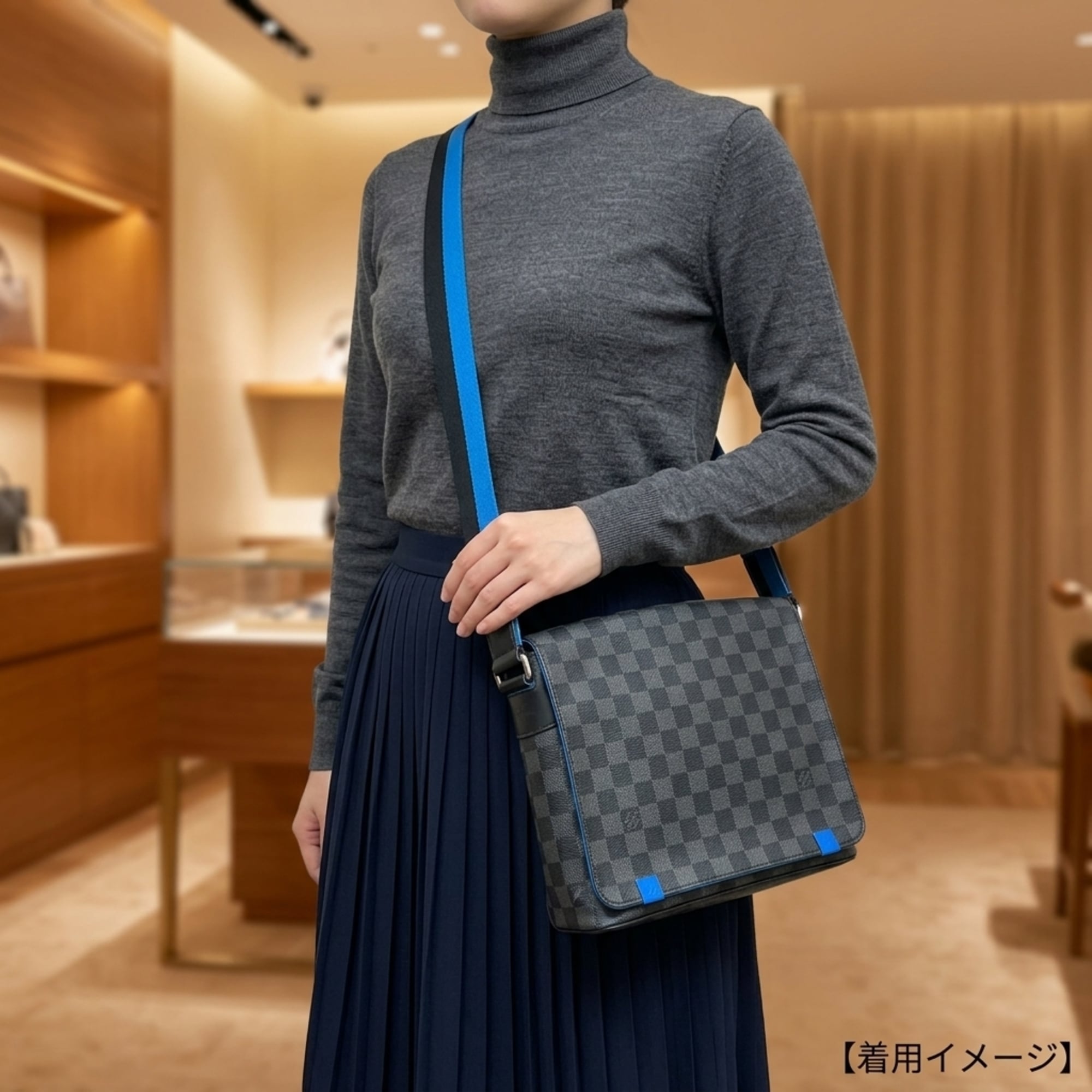 Louis Vuitton Damier Graphite Black Blue Damier Graphite Shoulder Bag (Pre-Owned)