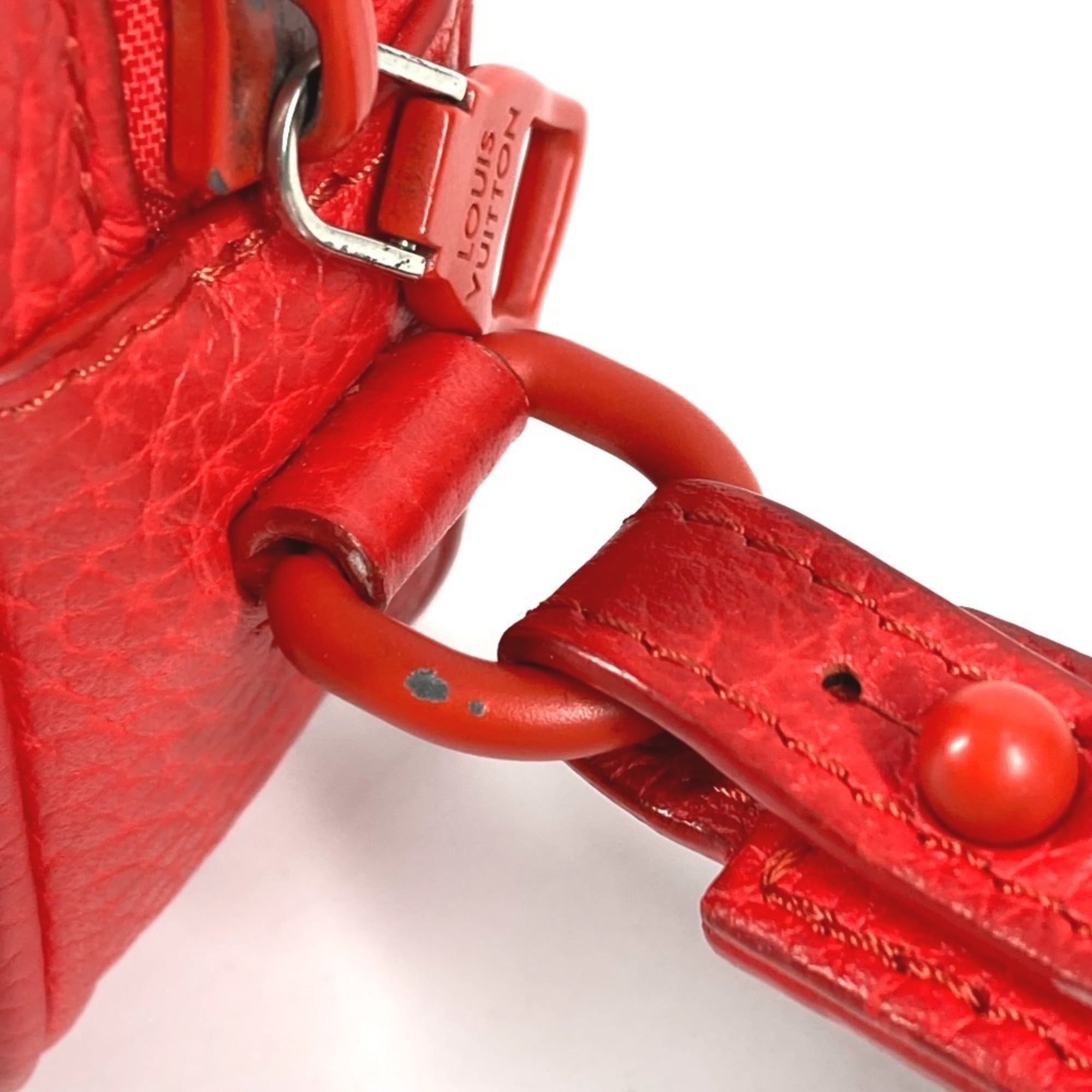 Louis Vuitton Red Color Monogram Empreinte Leather Clutch Bag (Pre-Owned)
