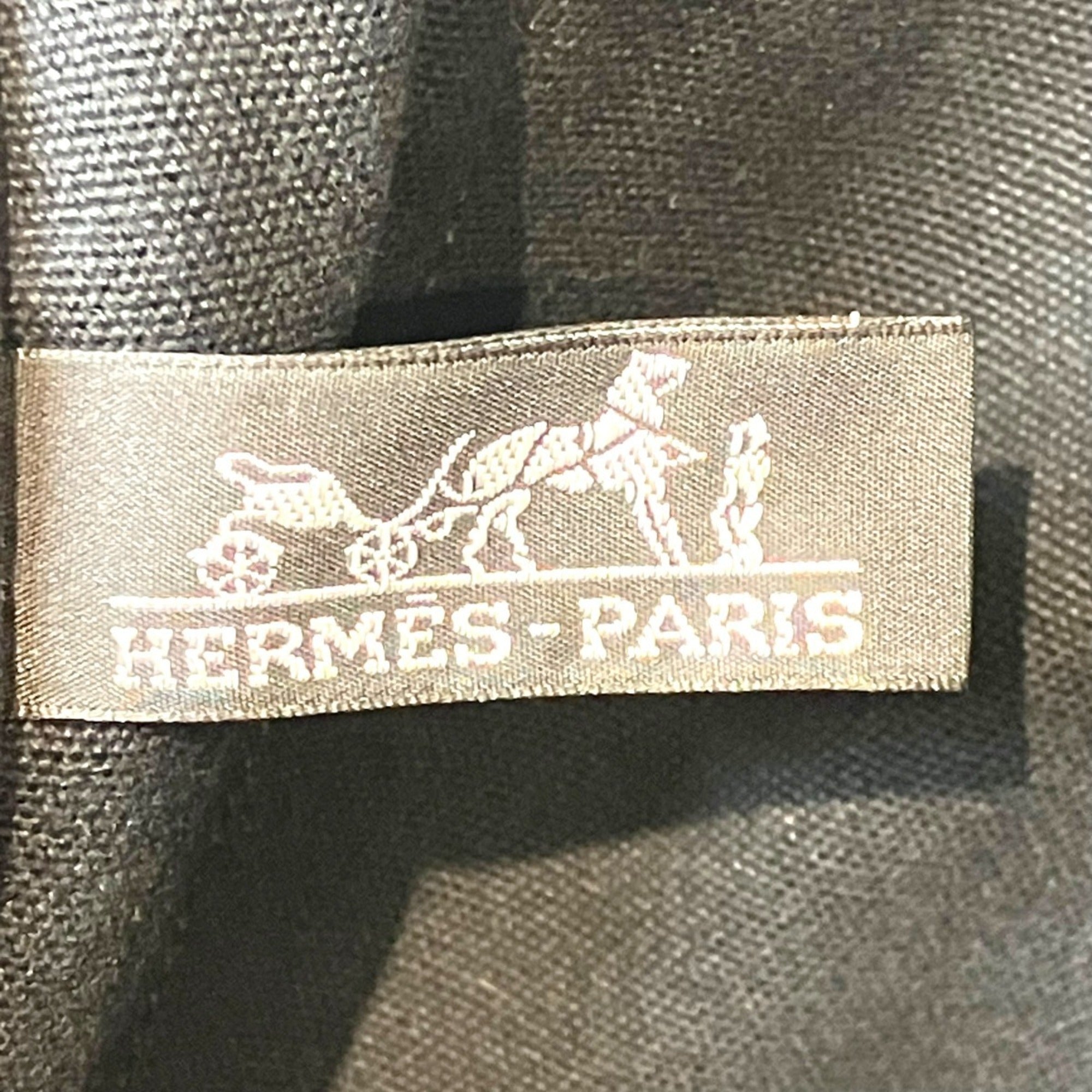 Hermes Black Gray Canvas Tote Bag (Pre-Owned)