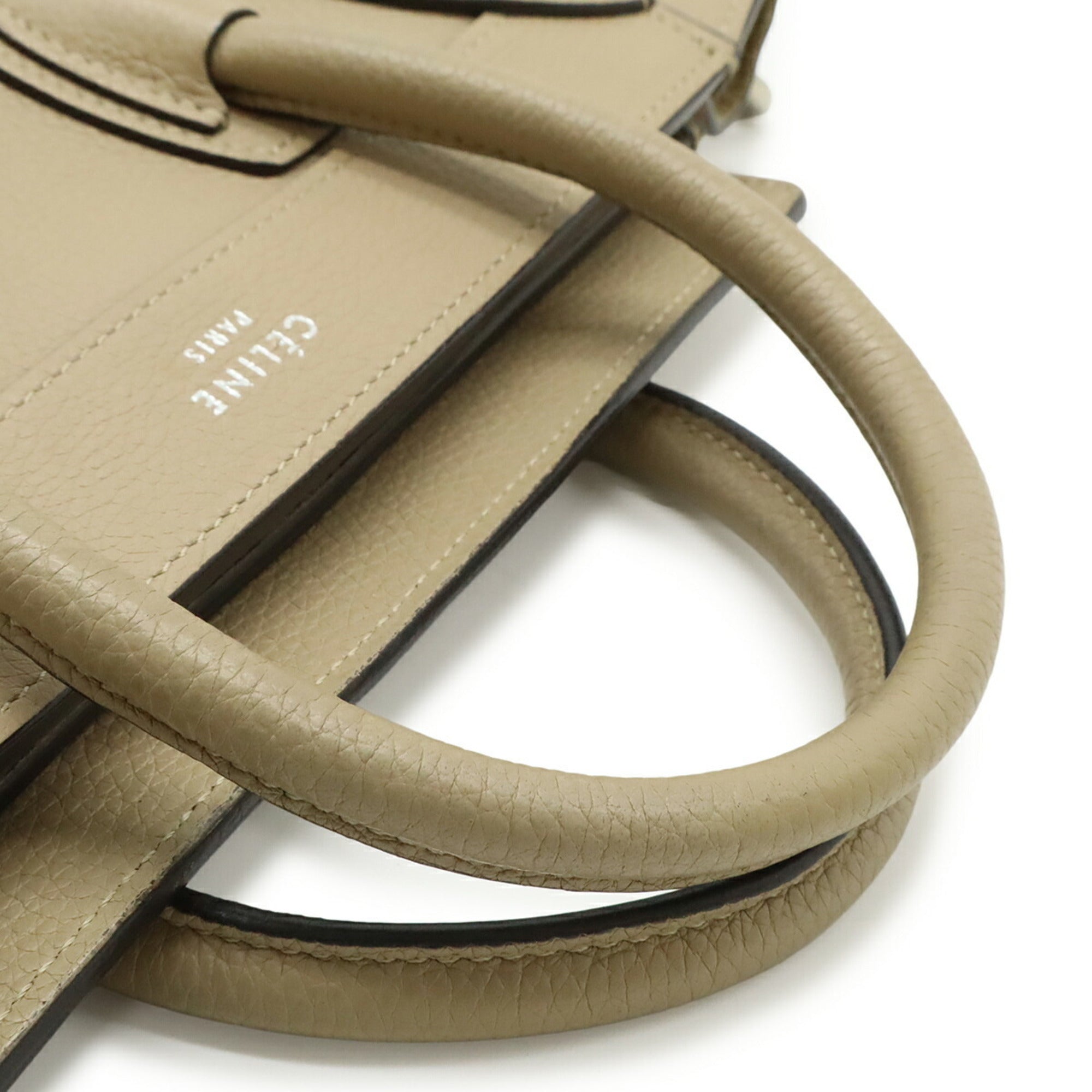 Celine Beige Leather Handbag Shoulder Bag (Pre-Owned)