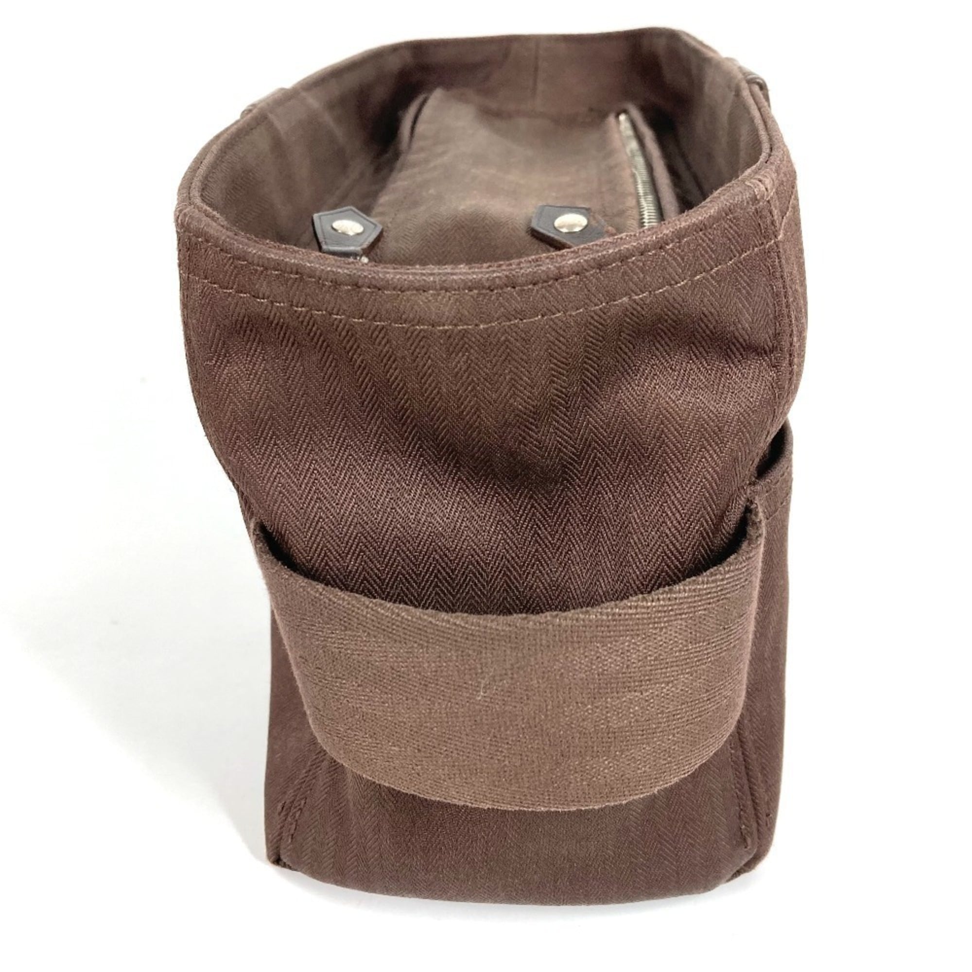 Hermes Brown Toile Chevron Clutch Bag Pouch (Pre-Owned)