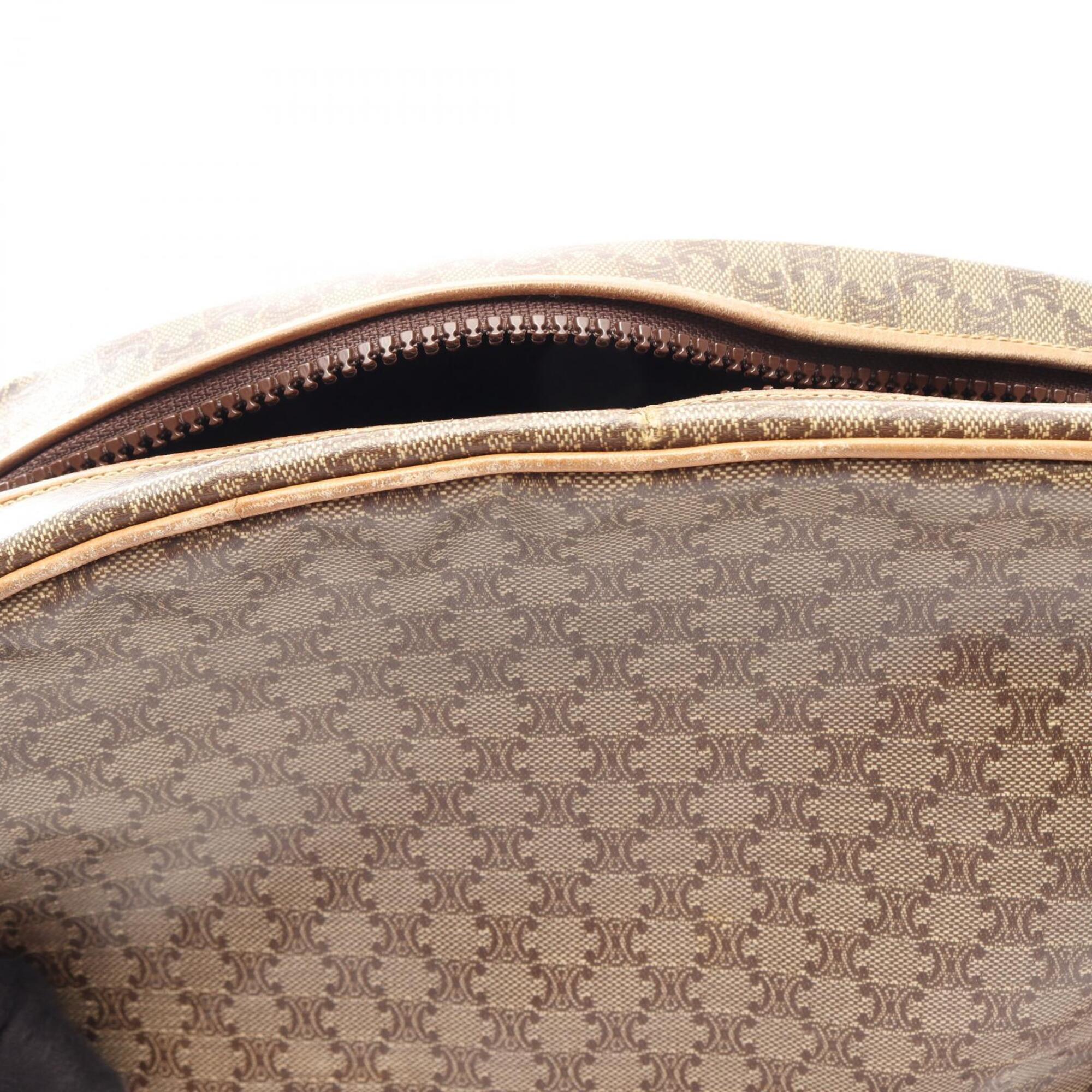 Celine Brown Coated Canvas Leather Handbag Shoulder Bag (Pre-Owned)