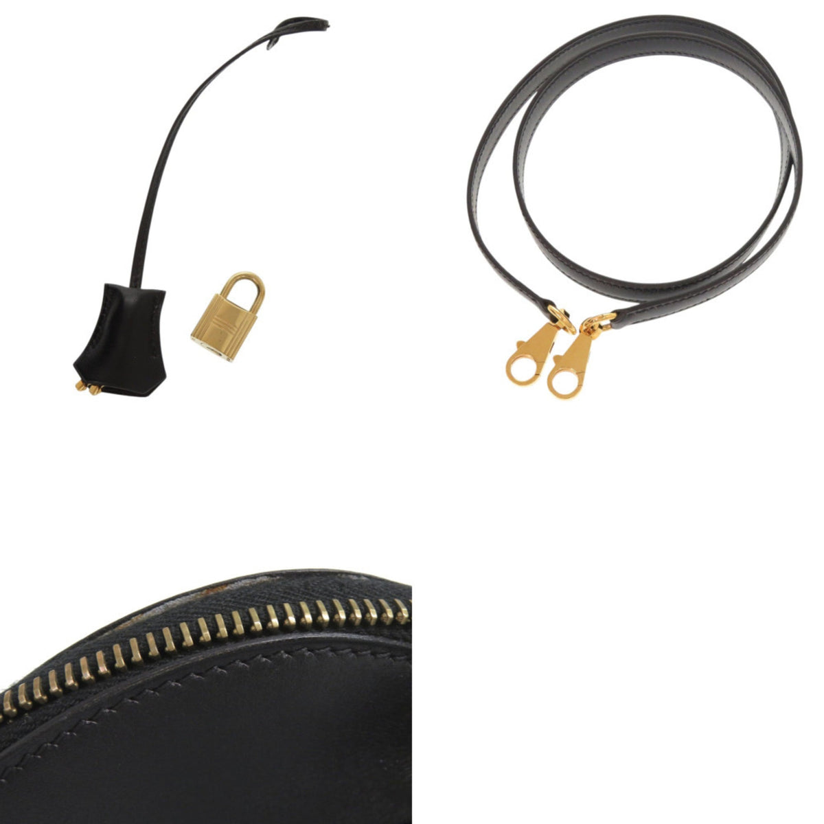 Hermes Black Box Calf Leather Handbag (Pre-Owned)