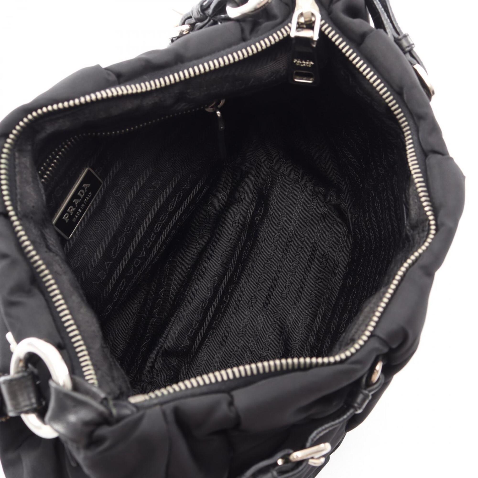 Prada Black Nylon Handbag Shoulder Bag (Pre-Owned)