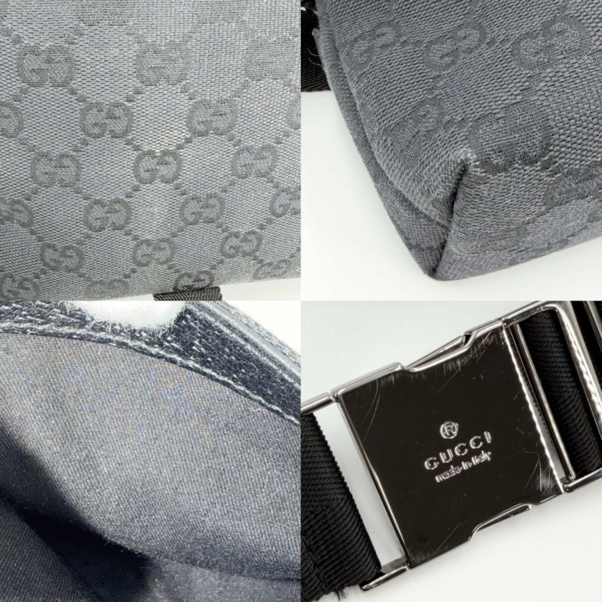 Gucci Black Gg Canvas Fanny Pack Sling Bag (Pre-Owned)
