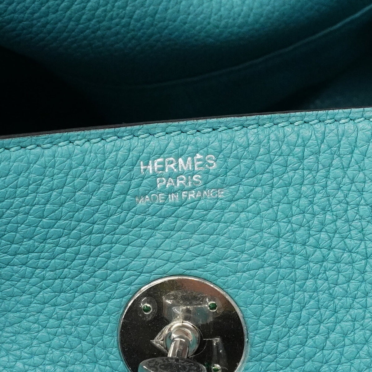 Hermes Blue Taurillon Clemence Leather Handbag (Pre-Owned)