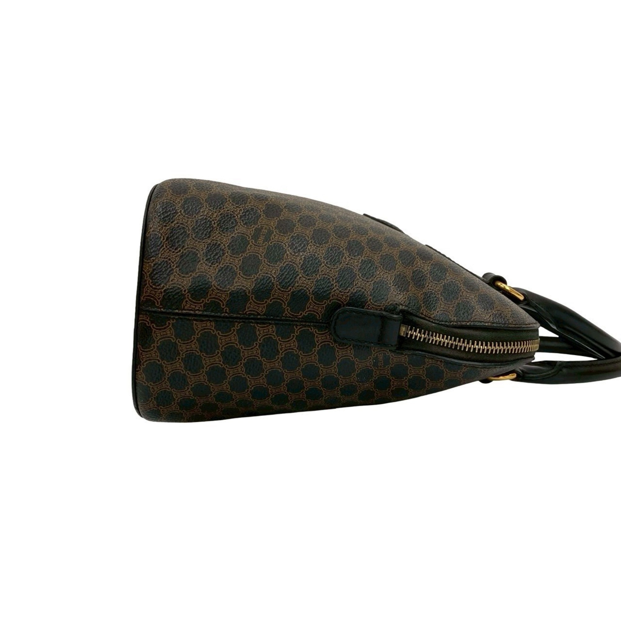 Celine Black Brown Leather Boston Bag Handbag (Pre-Owned)