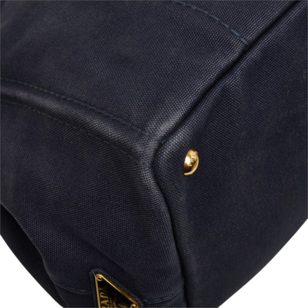 Prada Navy Canvas Handbag Shoulder Bag (Pre-Owned)