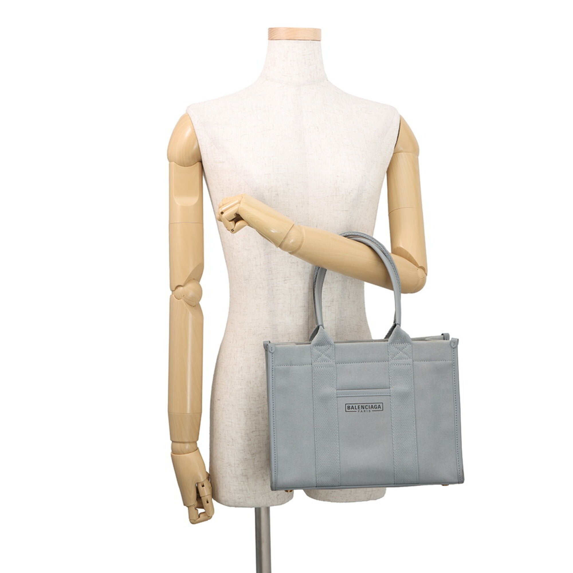 Balenciaga Gray Canvas Handbag Tote Bag (Pre-Owned)