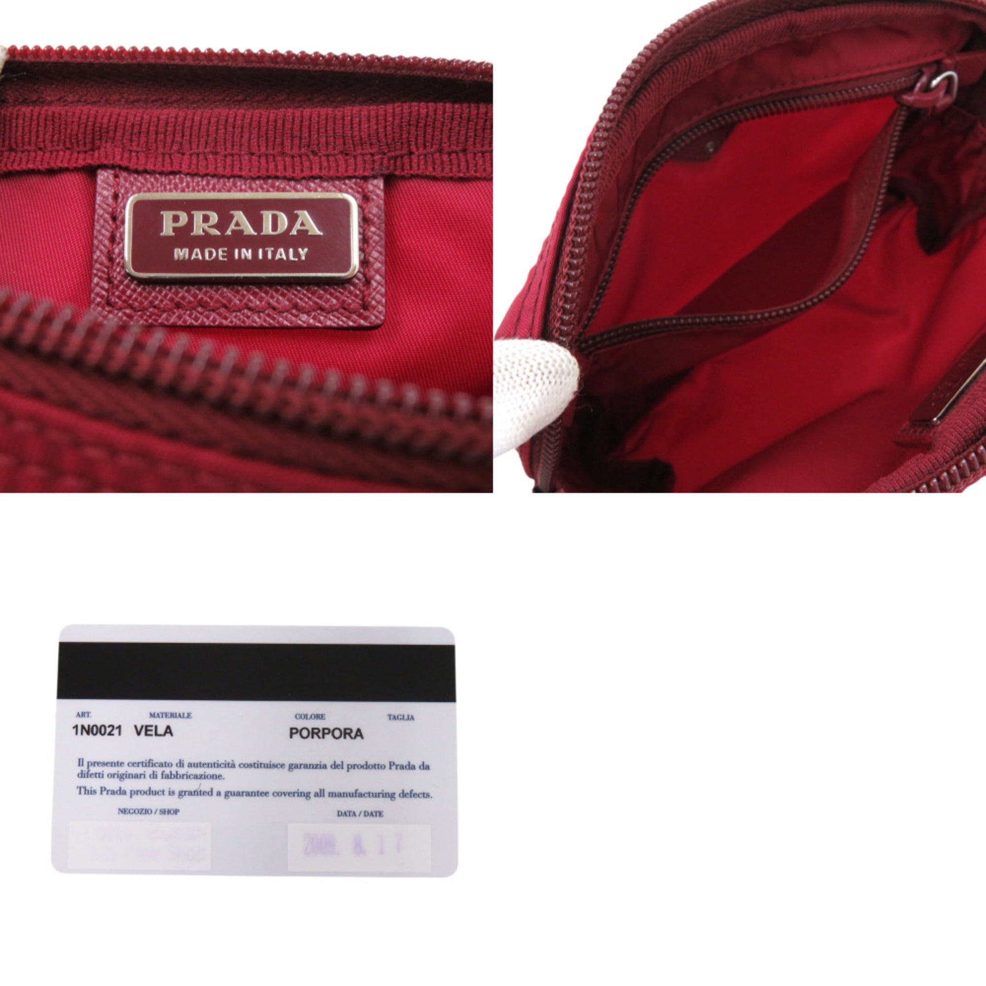 Prada Red Color Nylon Pouch (Pre-Owned)