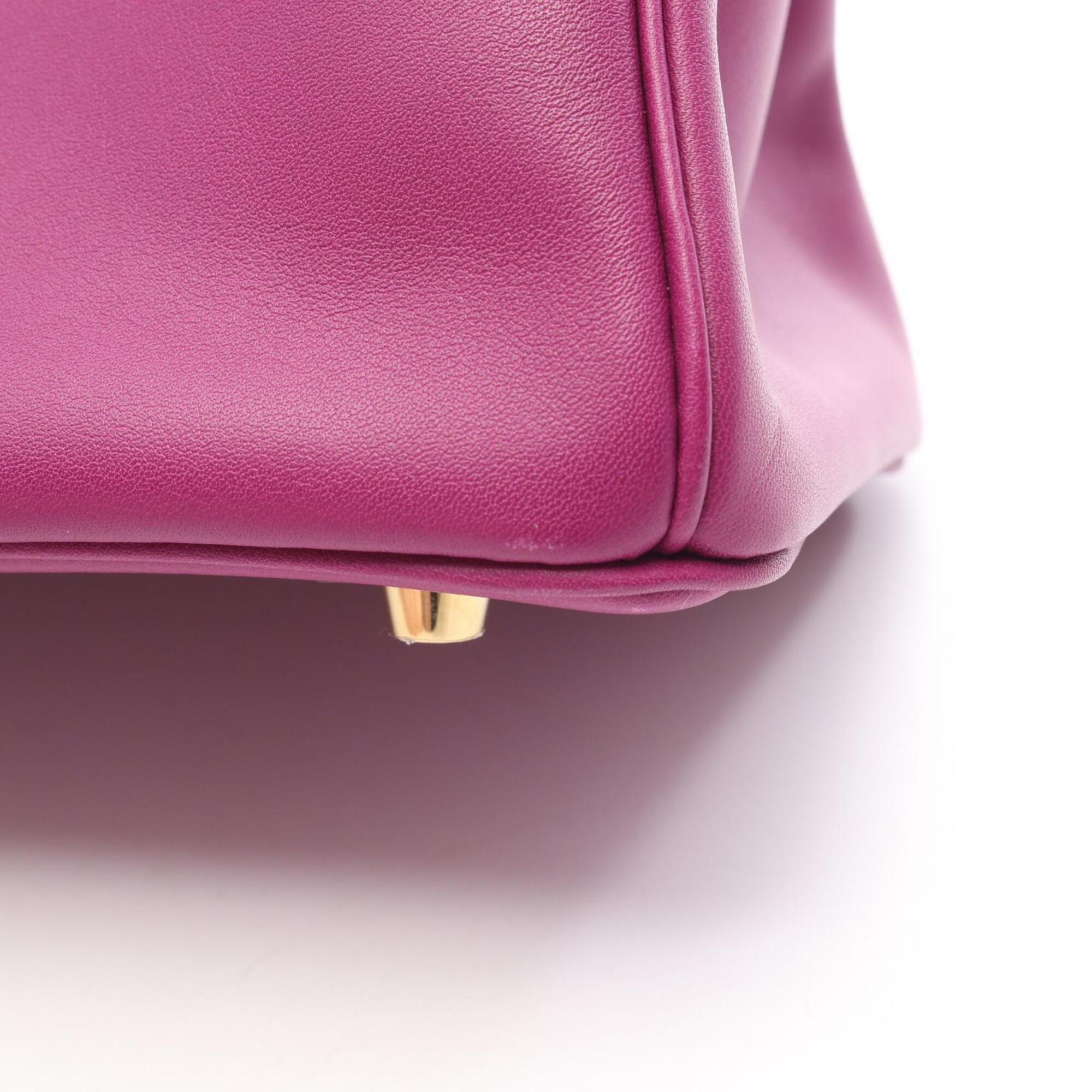 Hermes Anemone Purple Swift Leather Handbag (Pre-Owned)