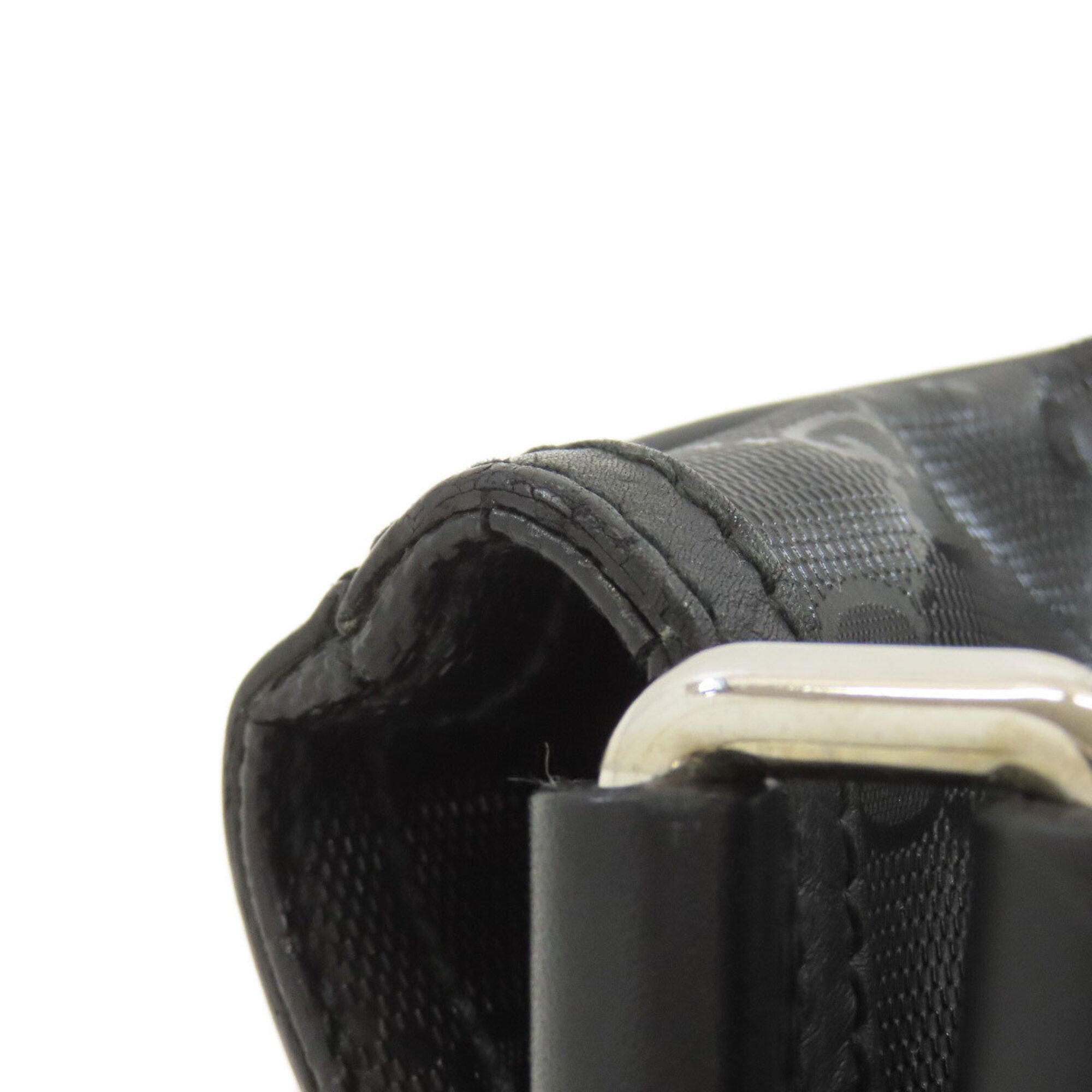 Gucci Sherry Line Black Pvc Shoulder Bag (Pre-Owned)