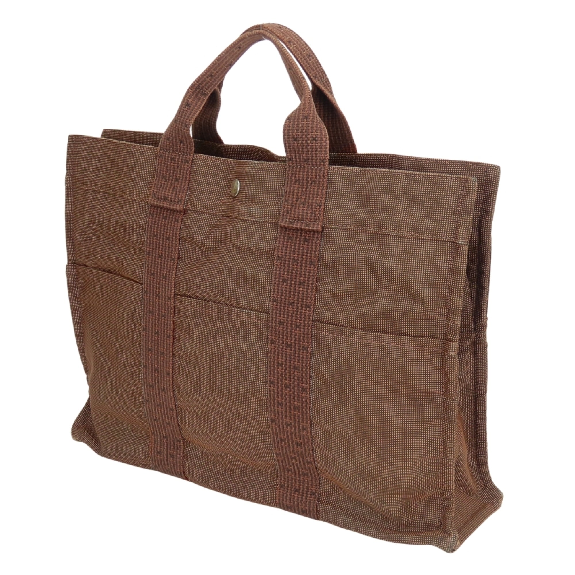 Hermes Her Line Brown Polyester Tote Bag (Pre-Owned)