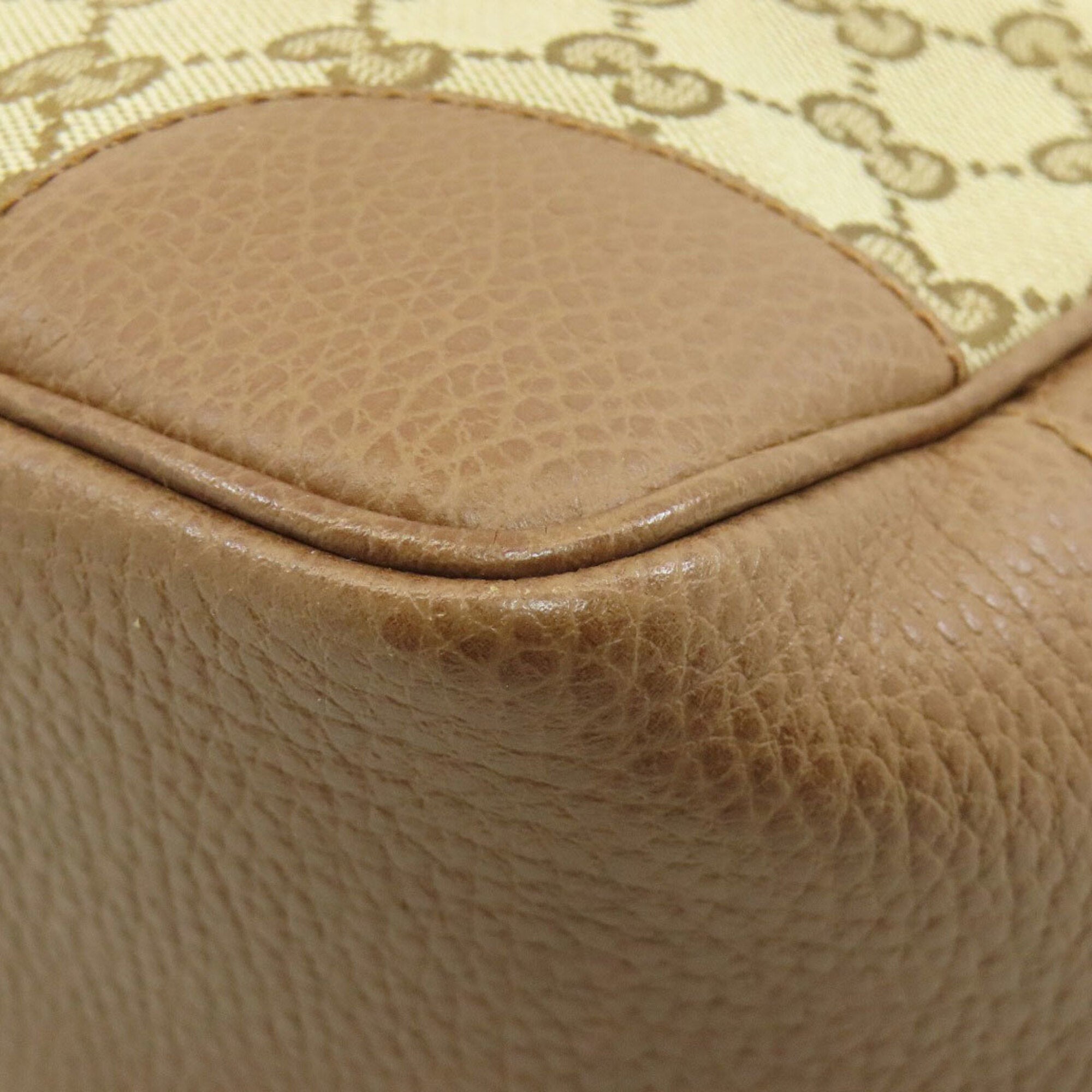 Gucci Brown Canvas Leather Handbag (Pre-Owned)