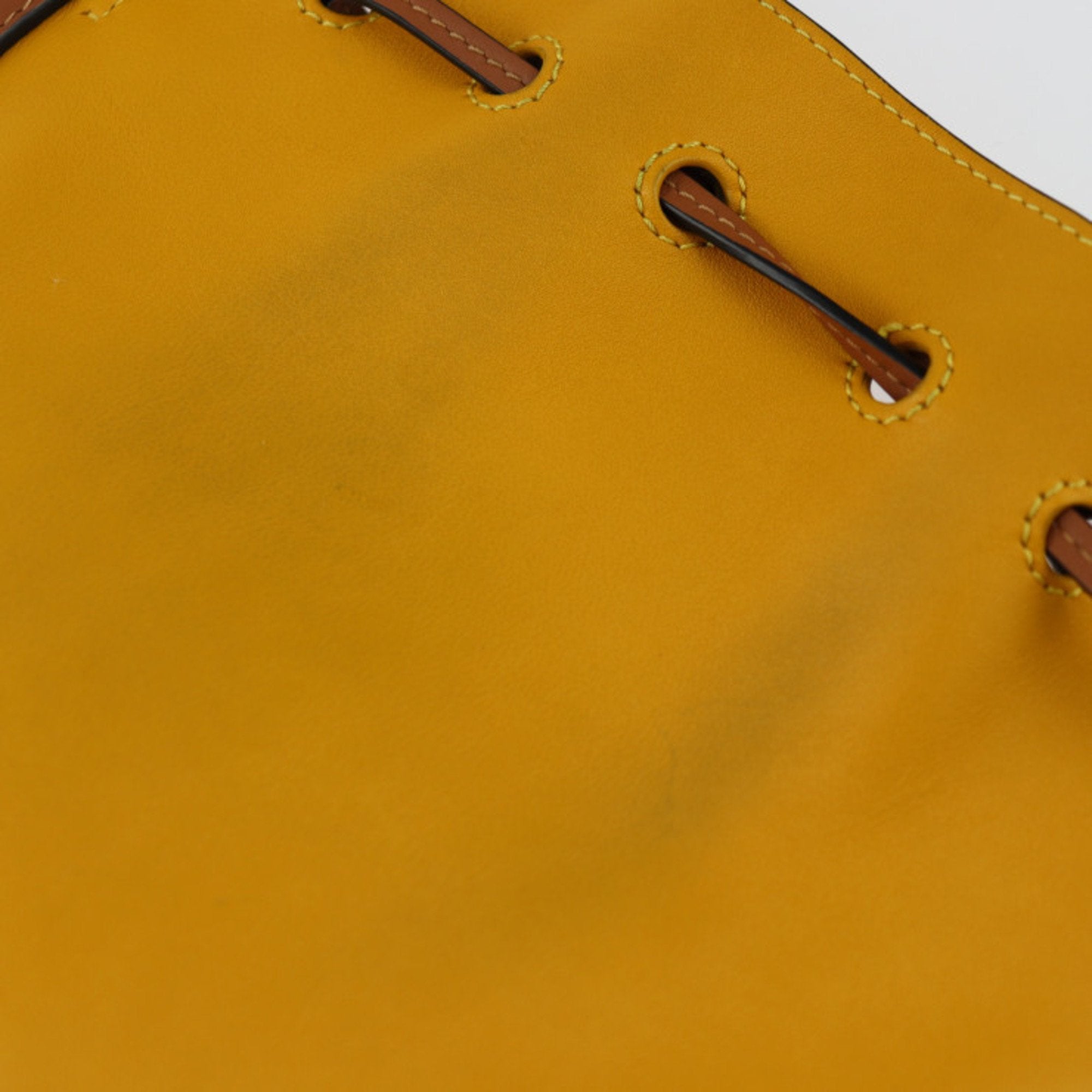 Loewe Brown Yellow Leather Handbag Shoulder Bag Tote Bag (Pre-Owned)
