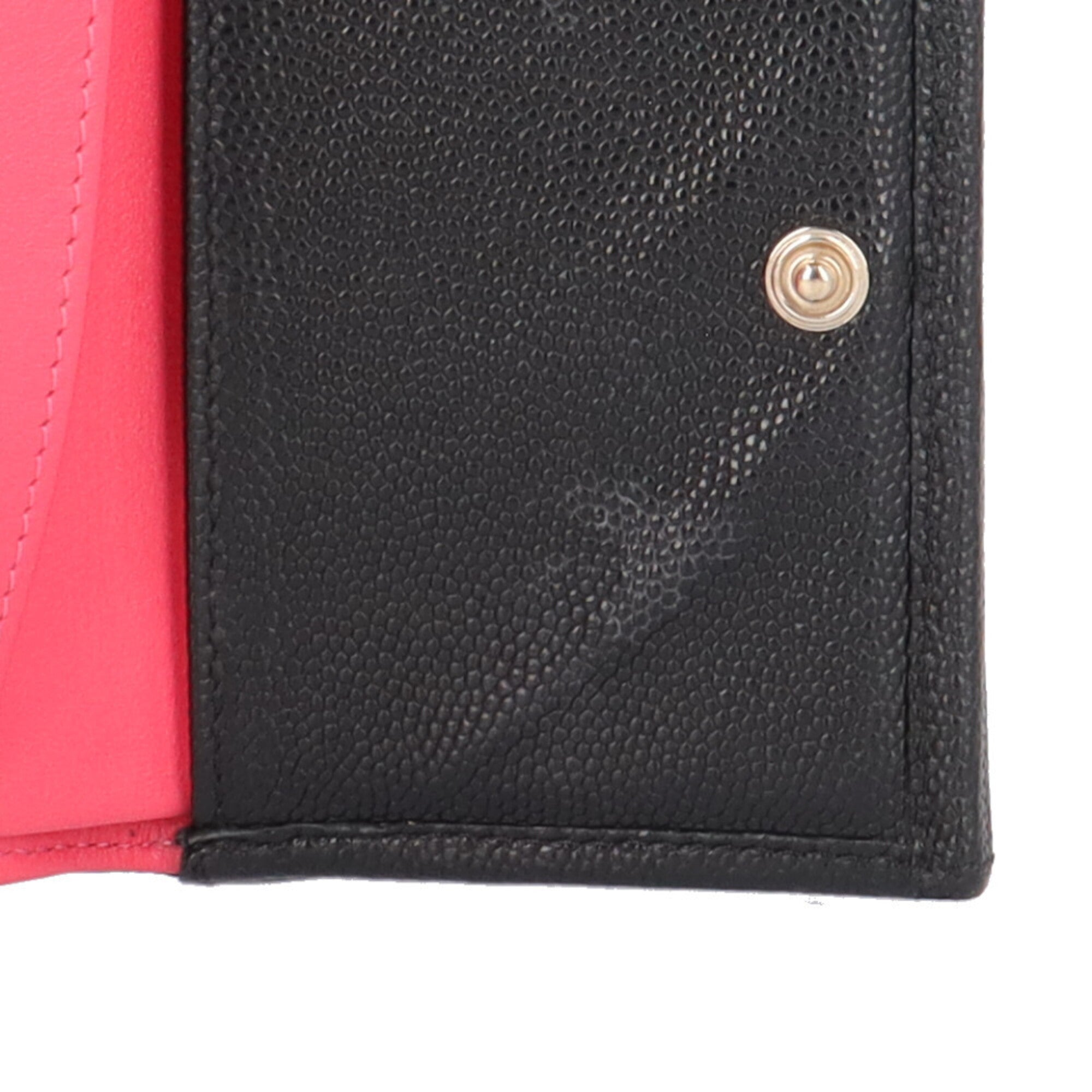 Chanel Black Grained Calfskin Wallet (Tri-Fold) (Pre-Owned)