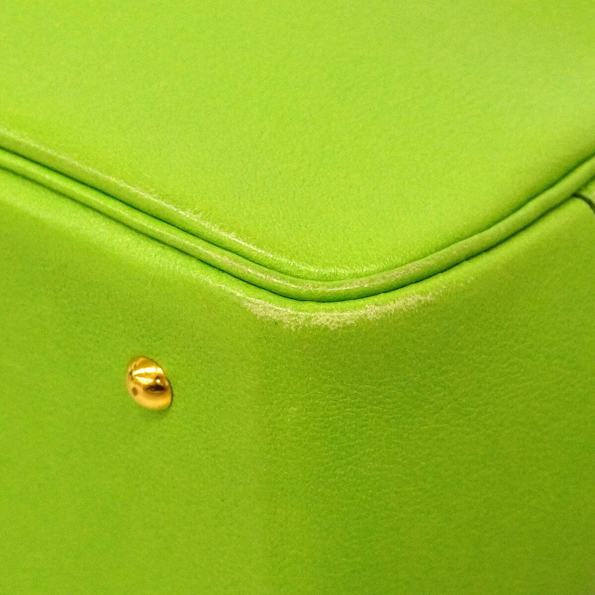 Hermes Green Gulliver Leather Handbag (Pre-Owned)