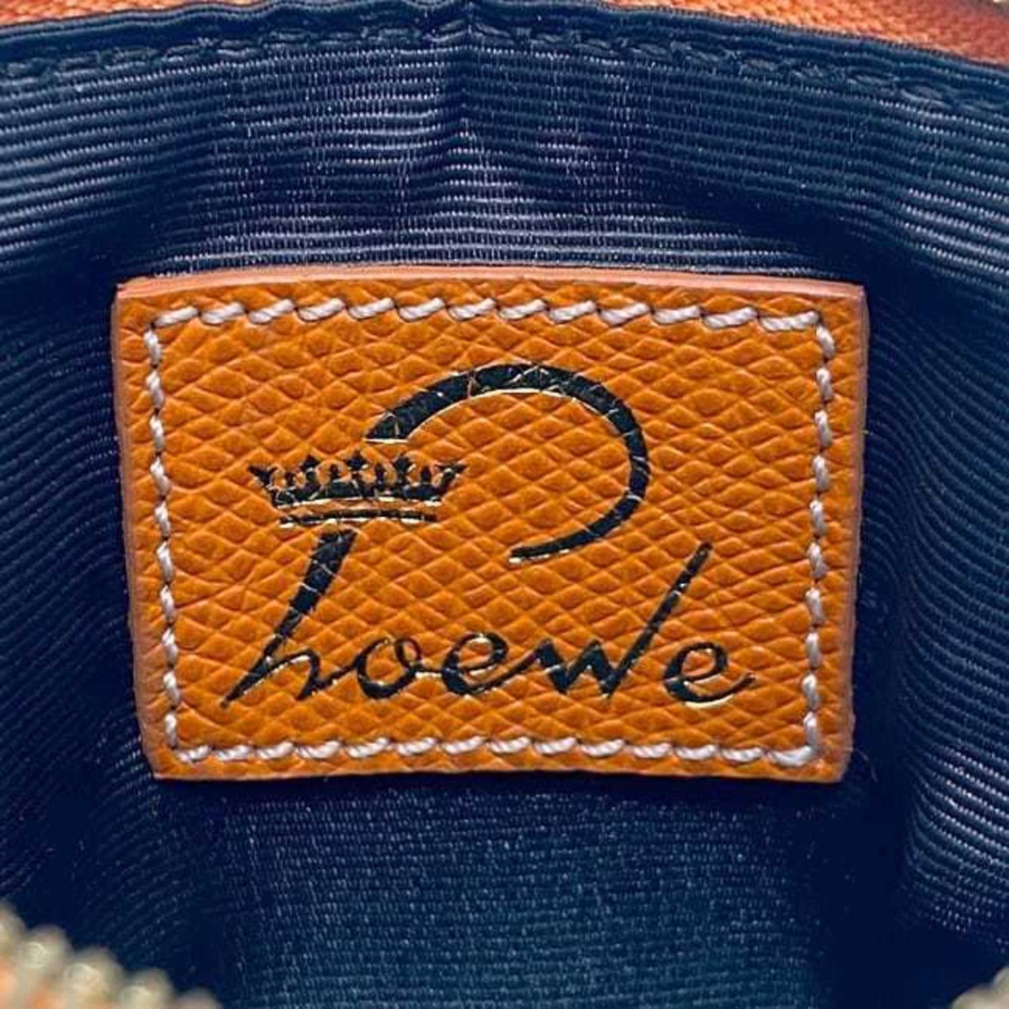 Loewe Orange Canvas Leather Coin Purse/Coin Case (Pre-Owned)