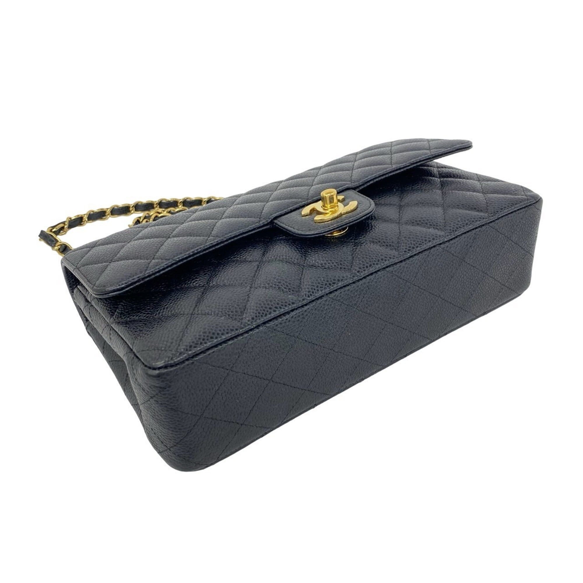 Chanel Black Grained Calfskin Shoulder Bag (Pre-Owned)