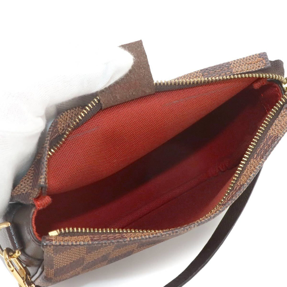 Louis Vuitton Damier Canvas Ebene Damier Canvas Handbag Pouch (Pre-Owned)