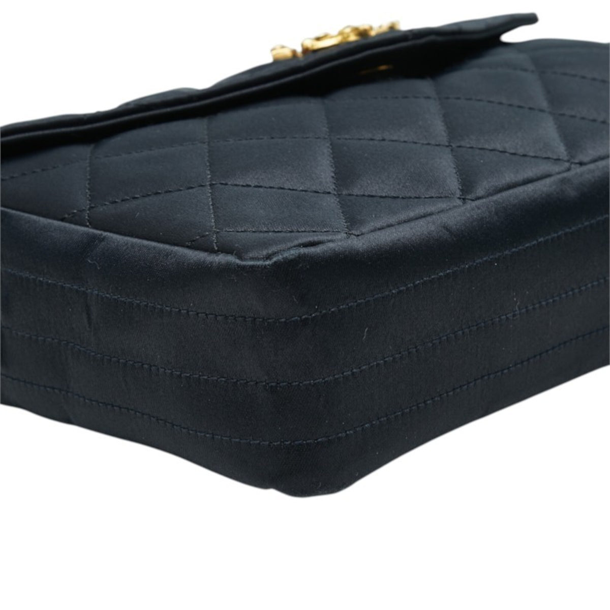 Chanel Black Satin Shoulder Bag (Pre-Owned)