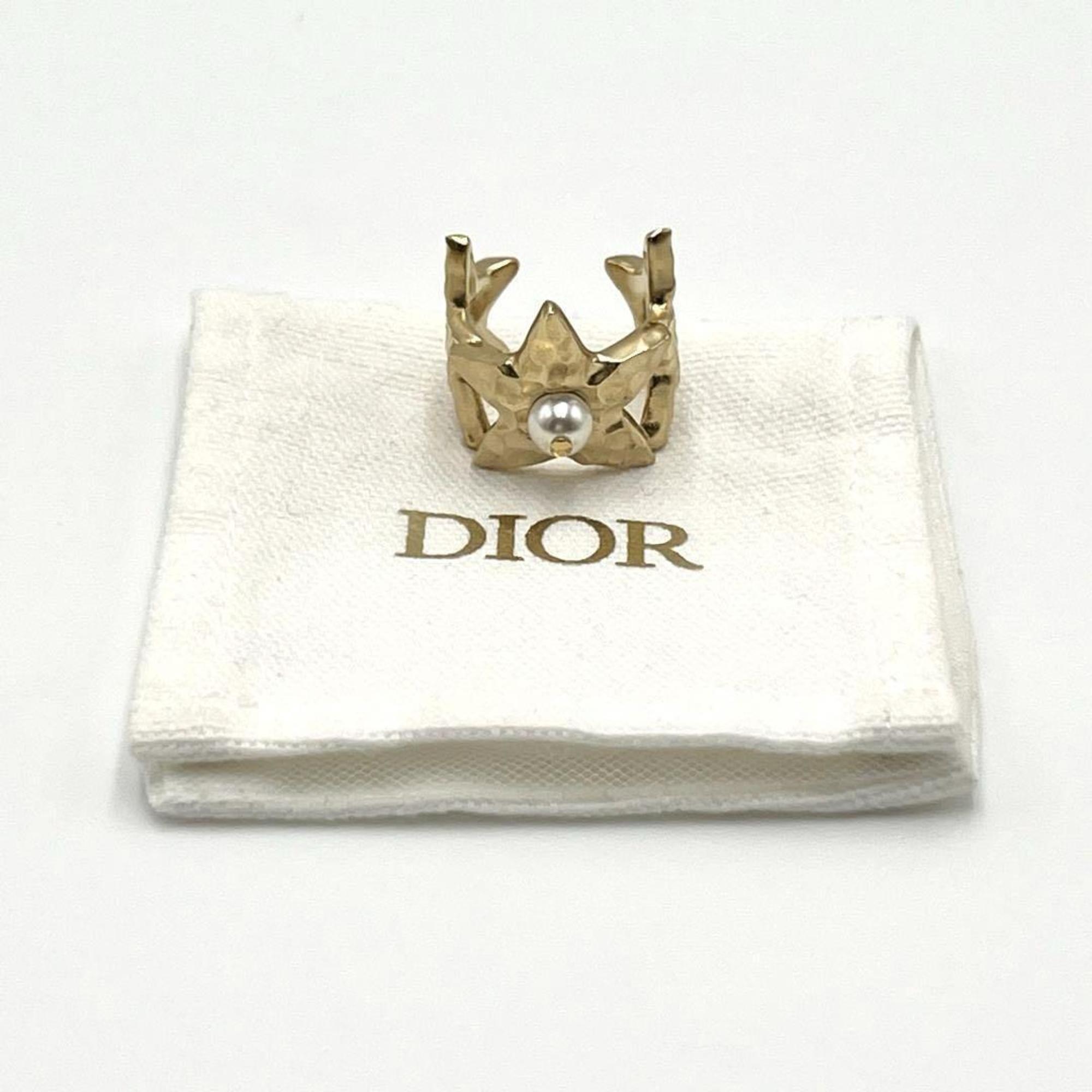 Christian Dior Gold Metal Band Ring (Pre-Owned)