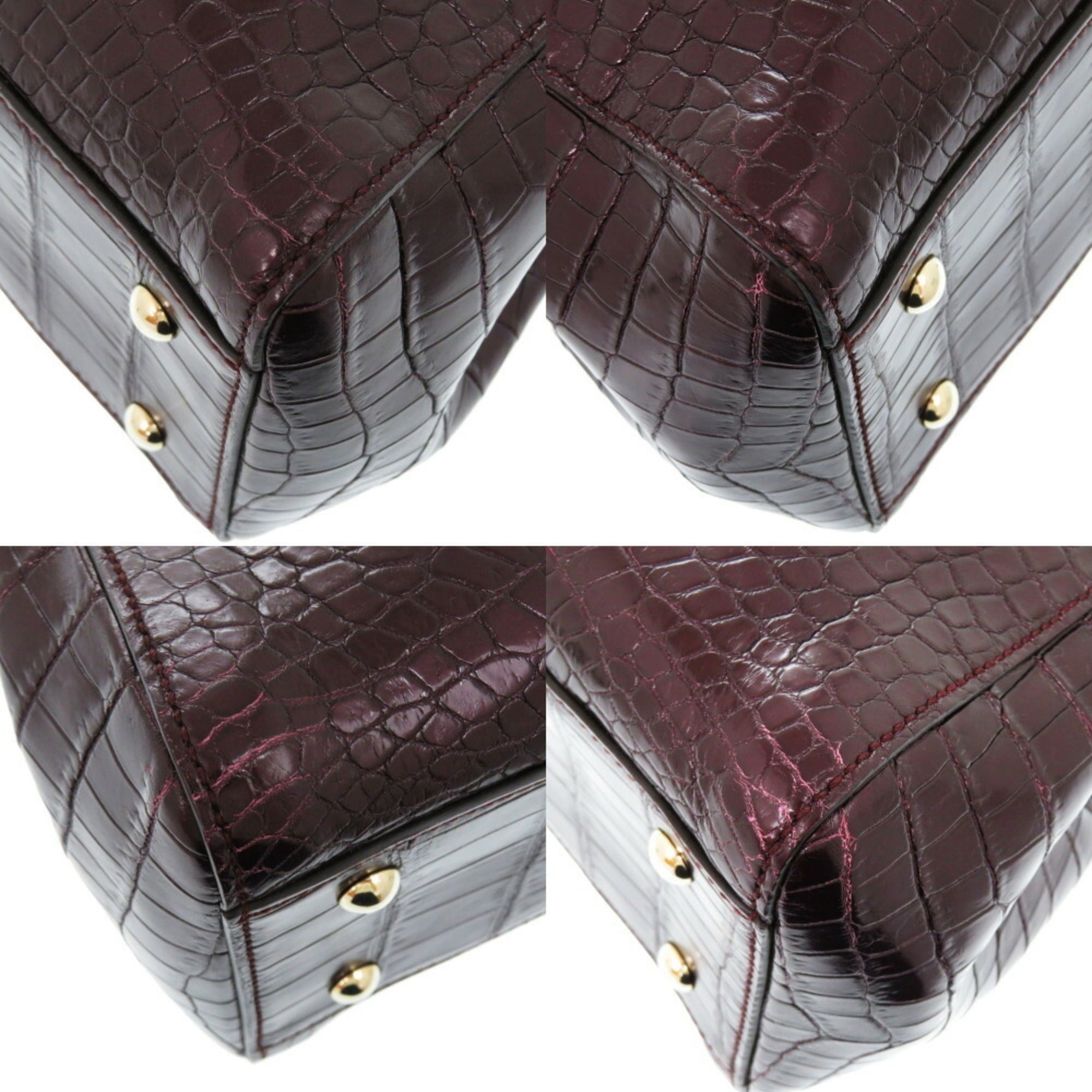 Gucci Purple Leather Tote Bag (Pre-Owned)