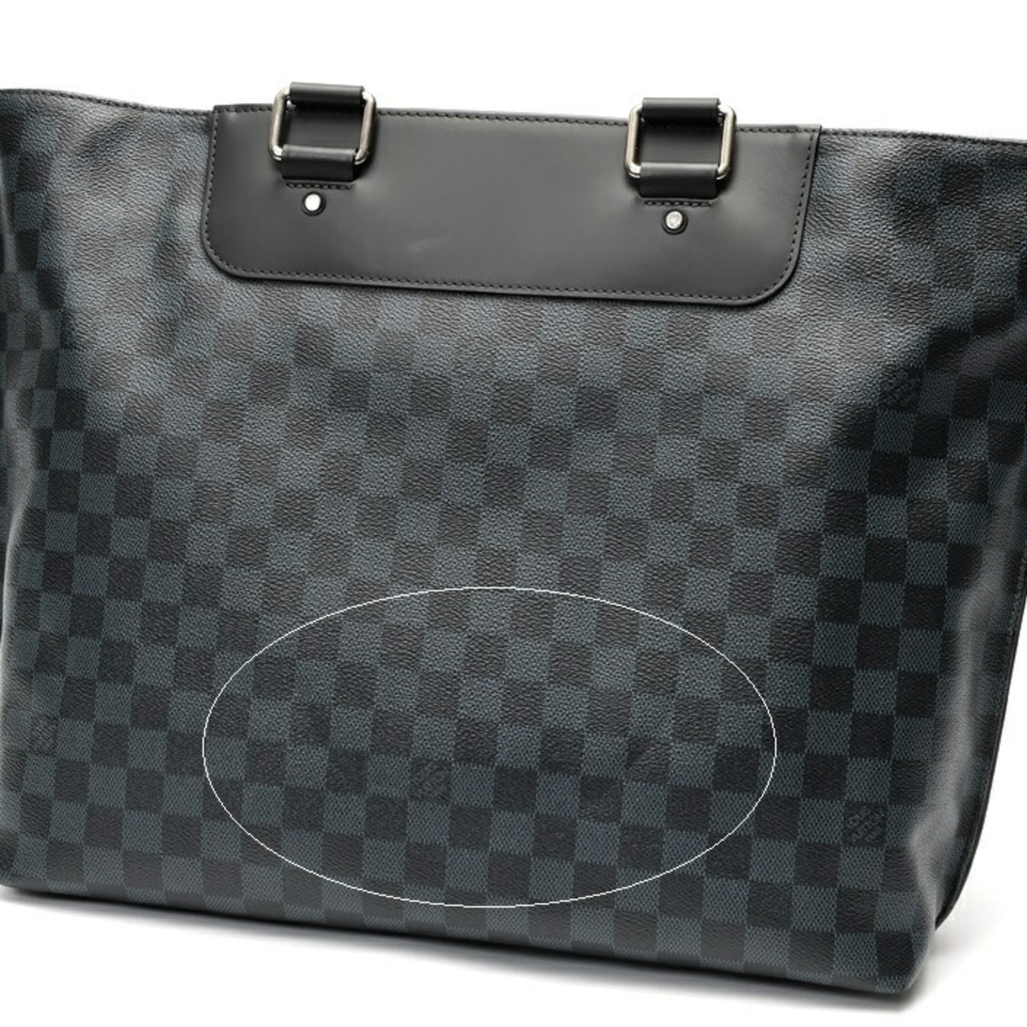 Louis Vuitton Damier Cobalt Black Canvas Leather Tote Bag (Pre-Owned)