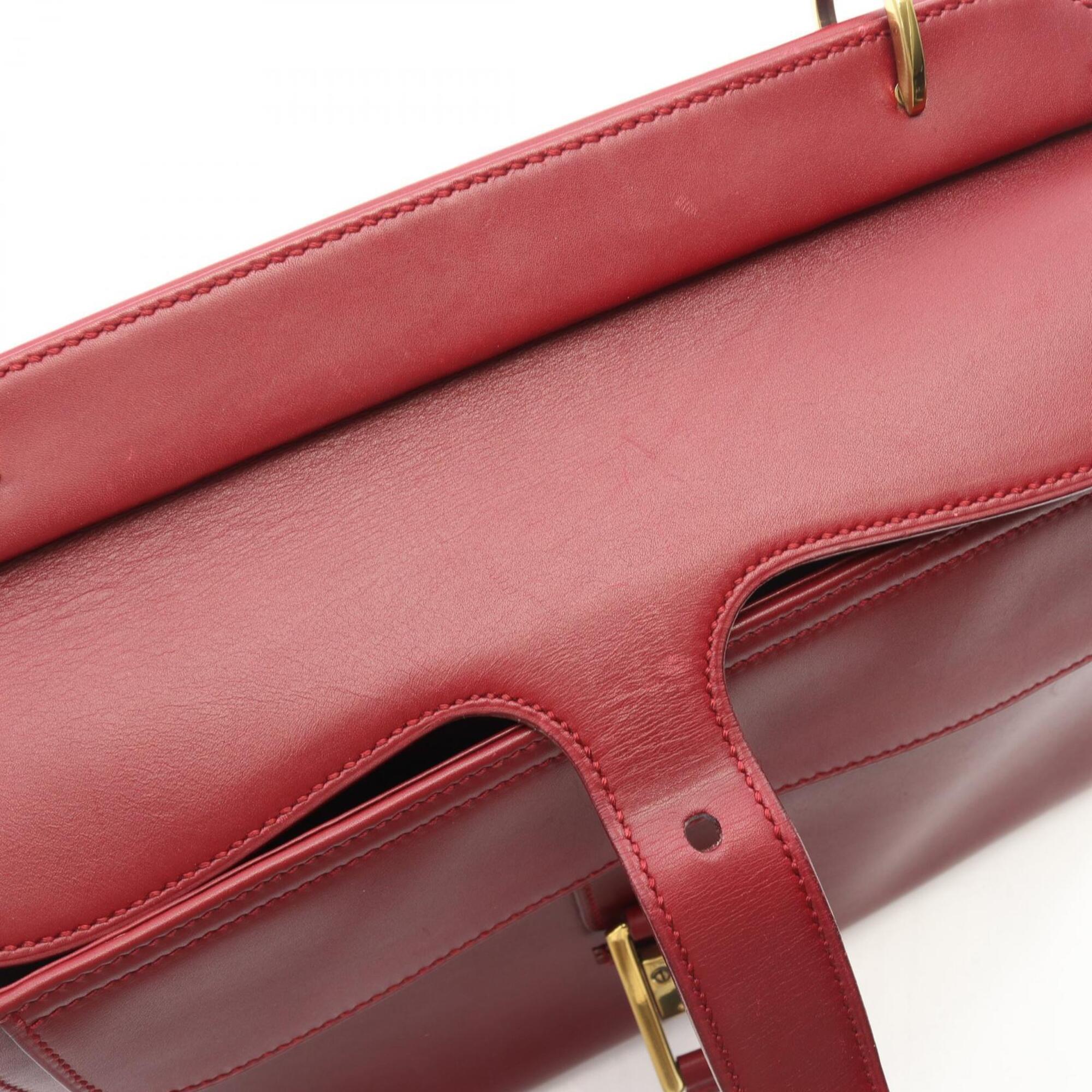 Gucci Bordeaux Leather Handbag (Pre-Owned)