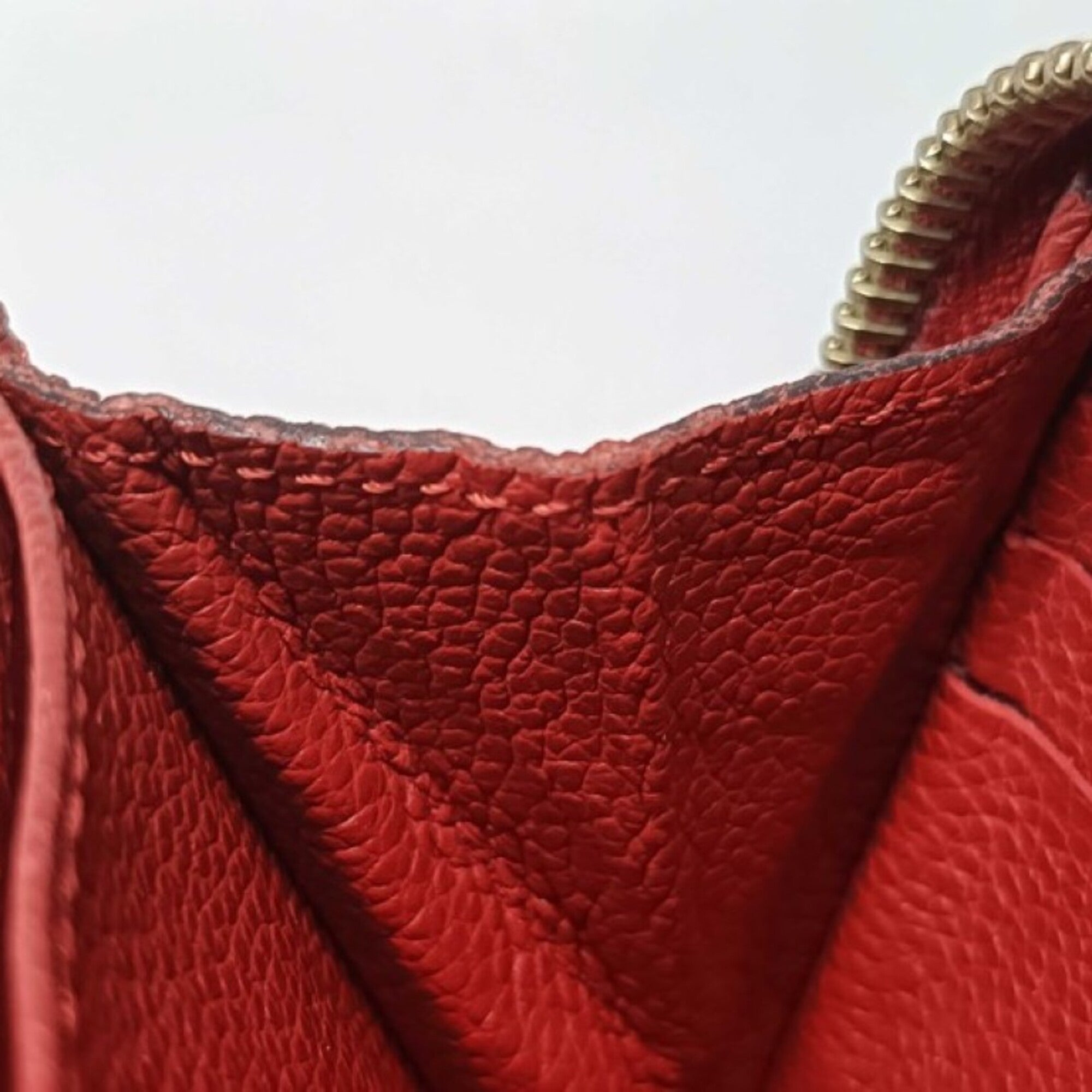 Louis Vuitton Monogram Empreinte Cerise Red Color Monogram Empreinte Long Wallet (Bi-Fold) (Pre-Owned)