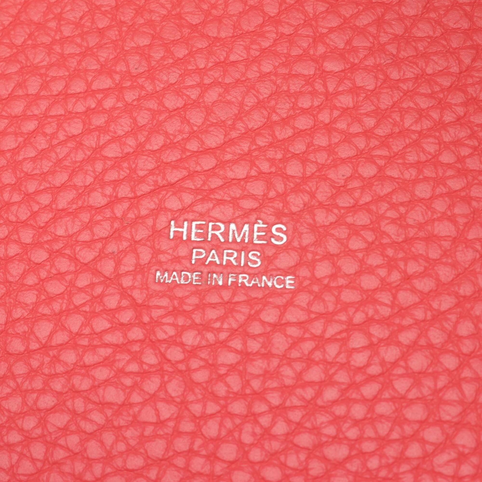 Hermes Pink Rose Azalee Taurillon Clemence Leather Handbag (Pre-Owned)