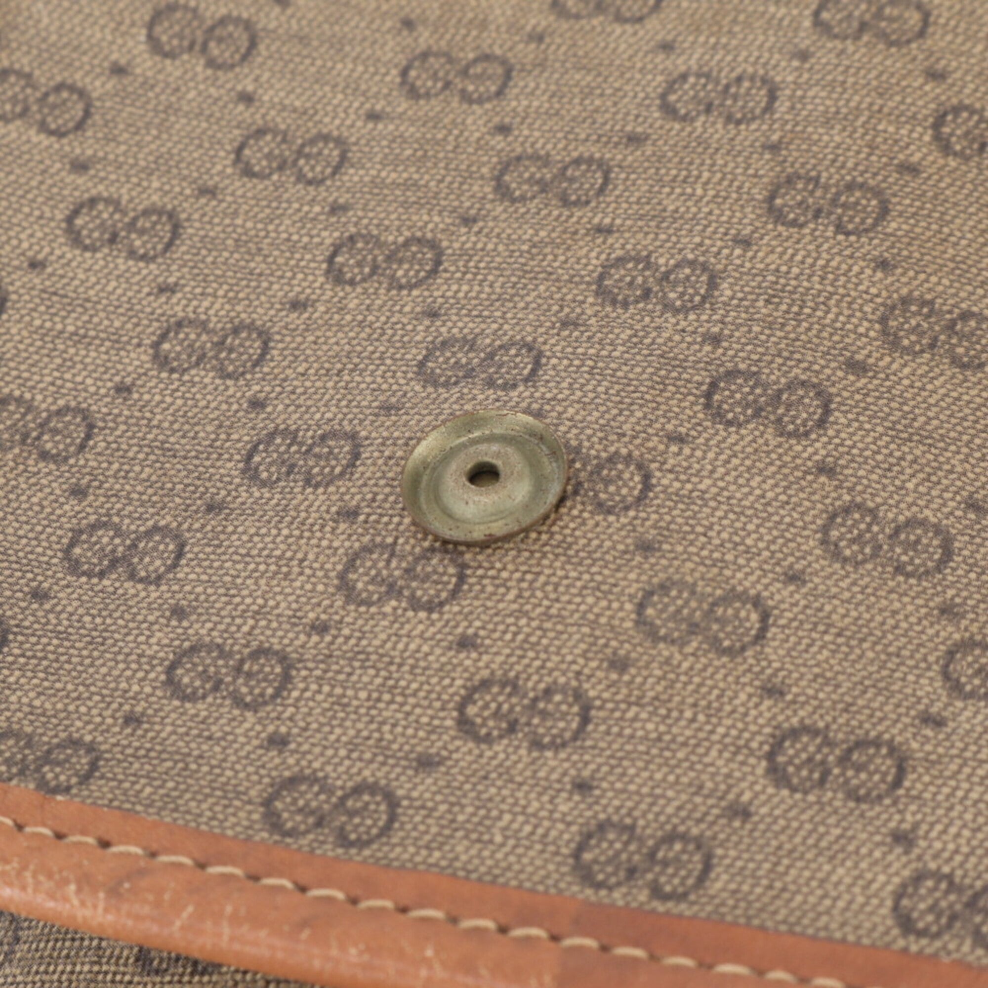 Gucci Microguccissima Brown Leather Coated Canvas Handbag Pouch (Pre-Owned)