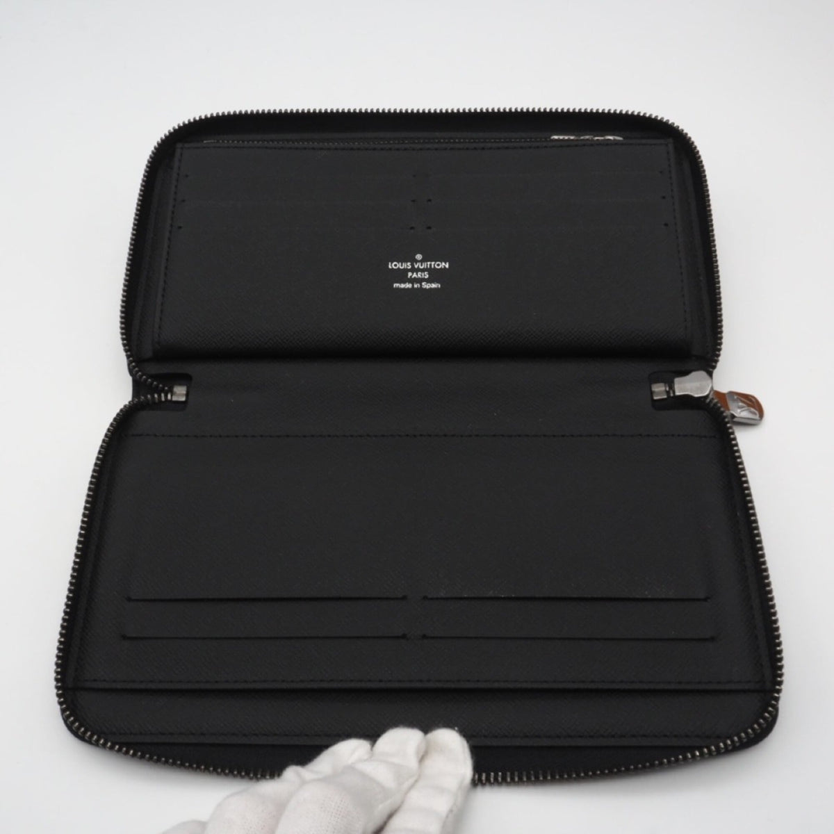 Louis Vuitton Black Gray Coated Canvas Long Wallet (Bi-Fold) (Pre-Owned)