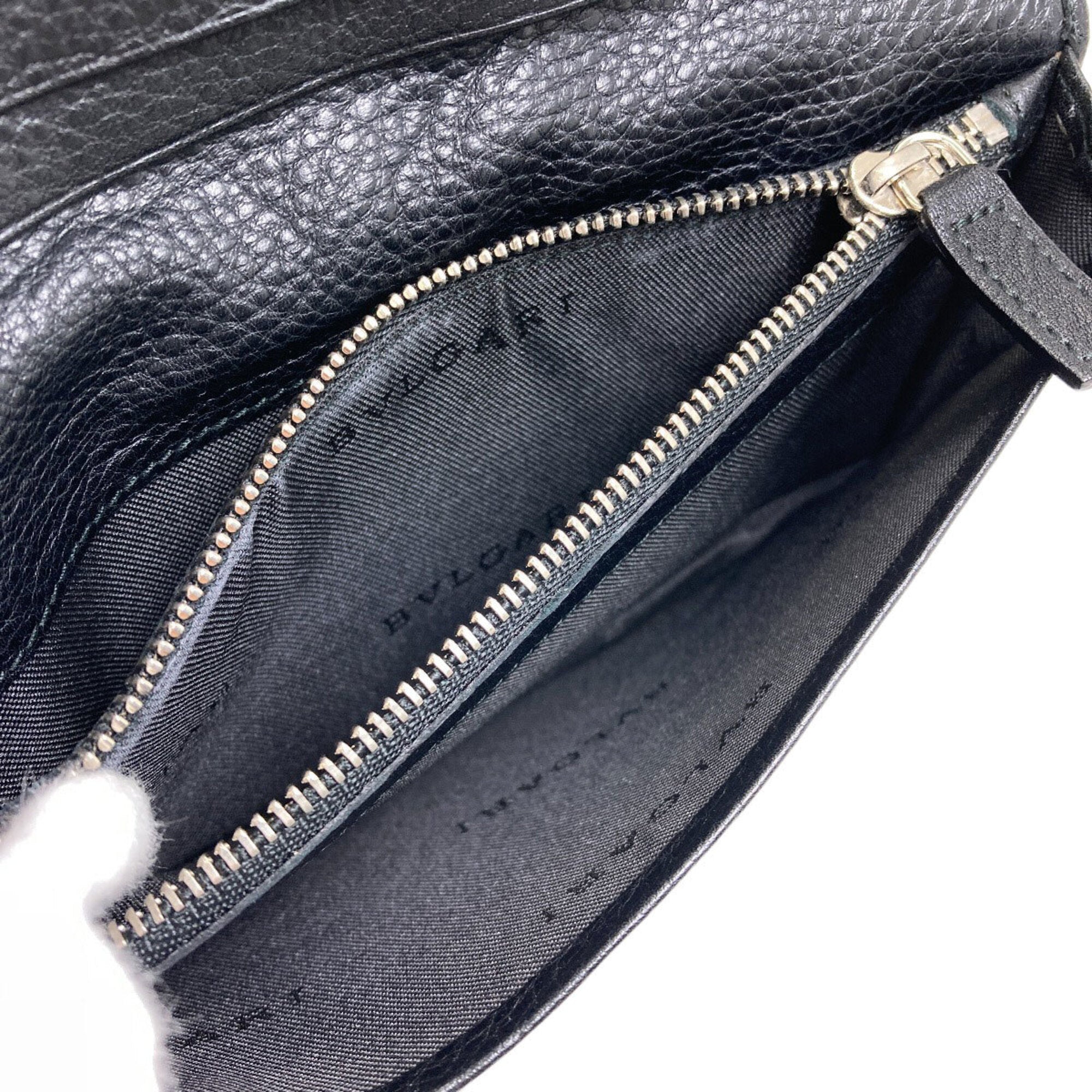 Bvlgari Black Leather Long Wallet (Bi-Fold) (Pre-Owned)