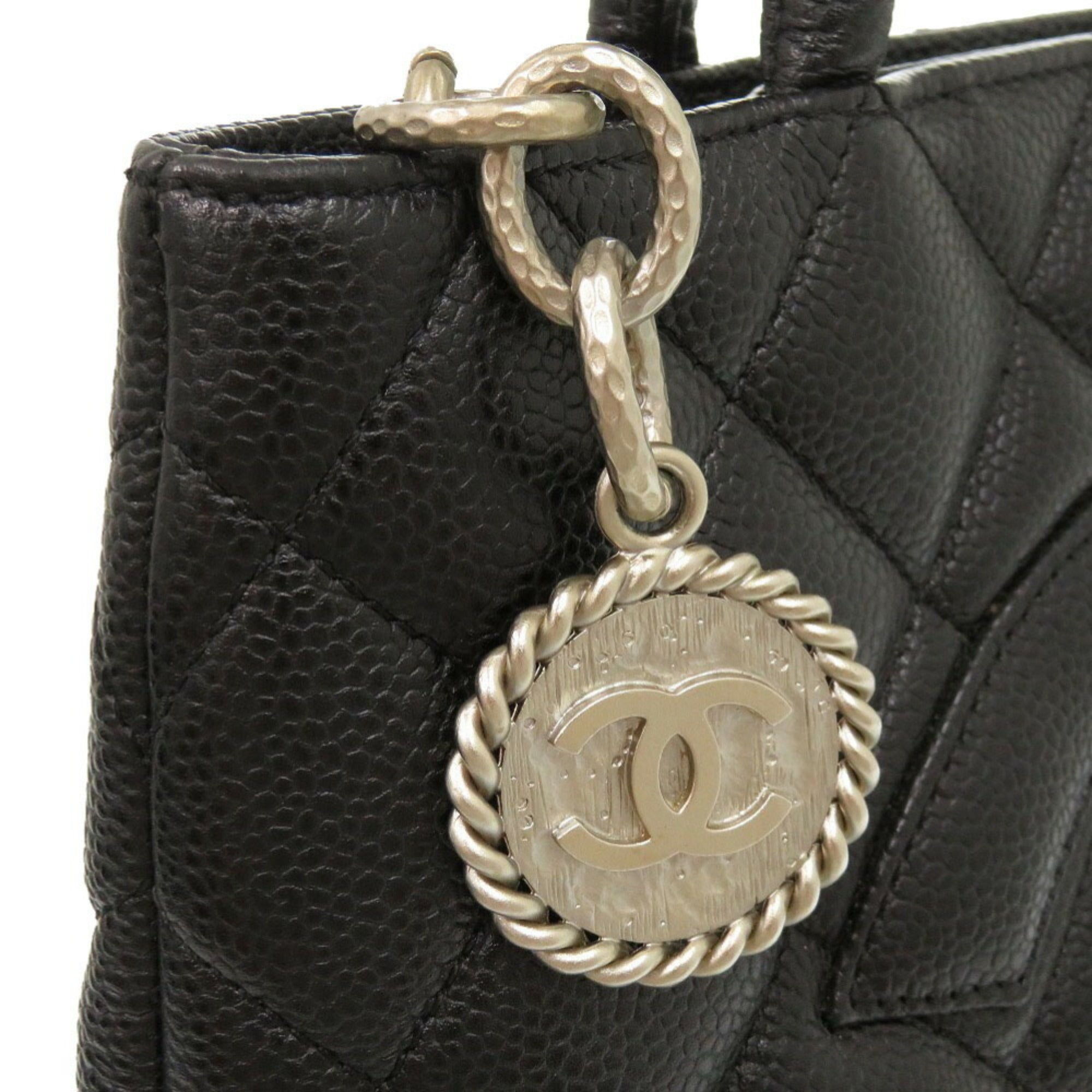 Chanel Black Caviar Leather Tote Bag (Pre-Owned)
