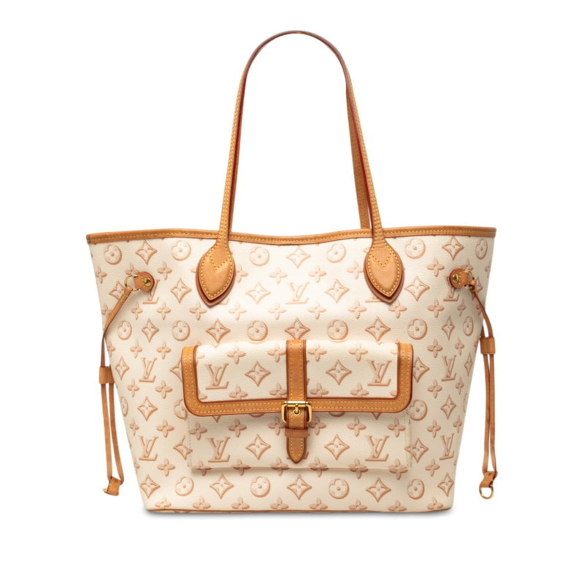 Louis Vuitton Beige Ivory Monogram Monogram Pouch Shoulder Bag Tote Bag (Pre-Owned)