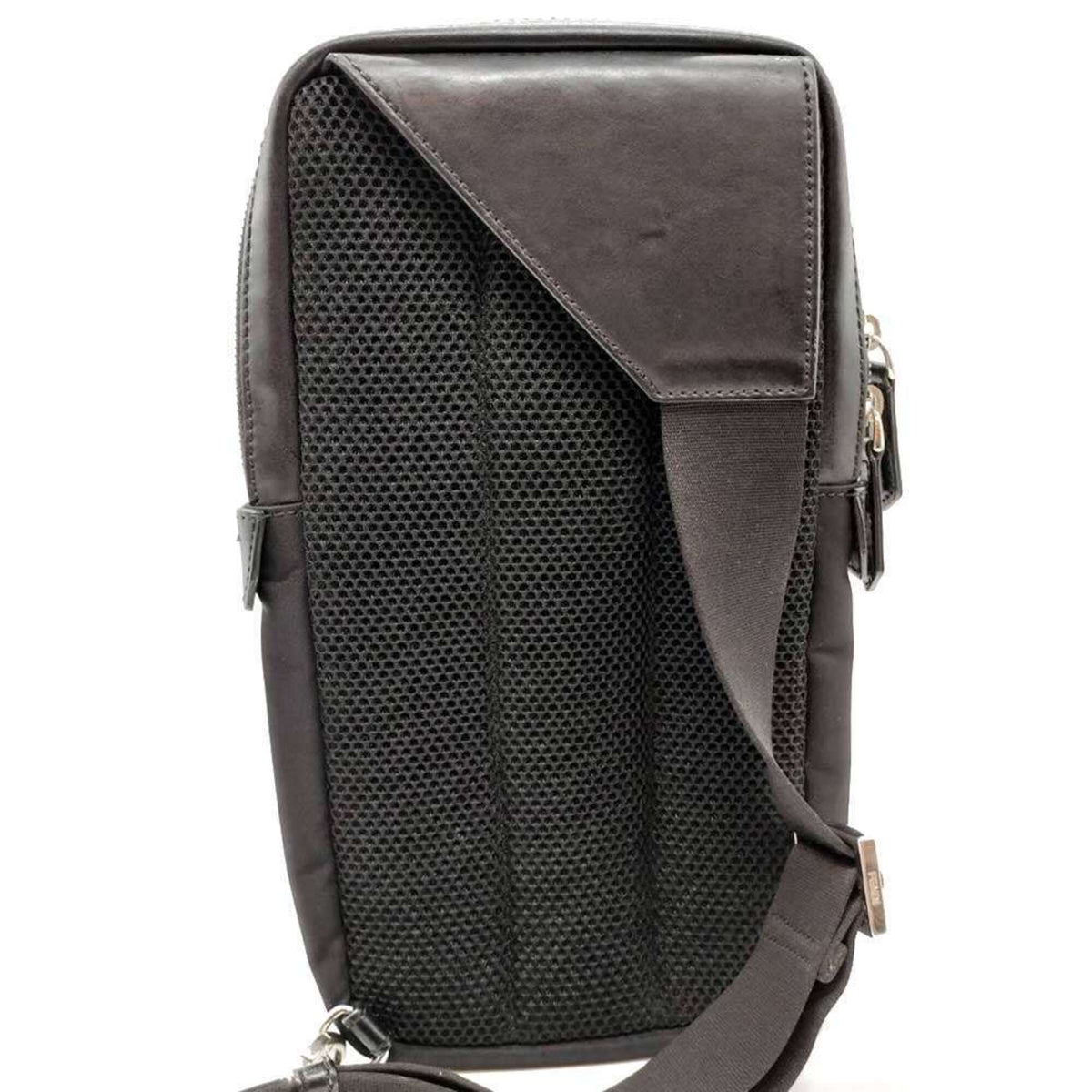 Fendi Black Nylon Leather Sling Bag (Pre-Owned)