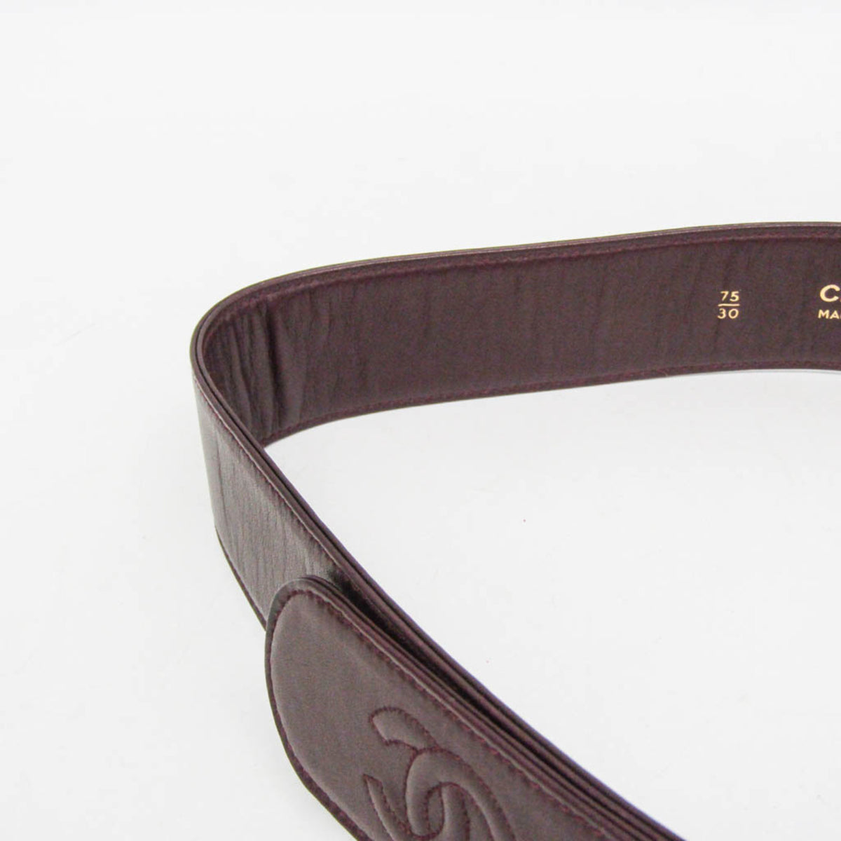 Chanel Burgundy Standard Belt (Pre-Owned)