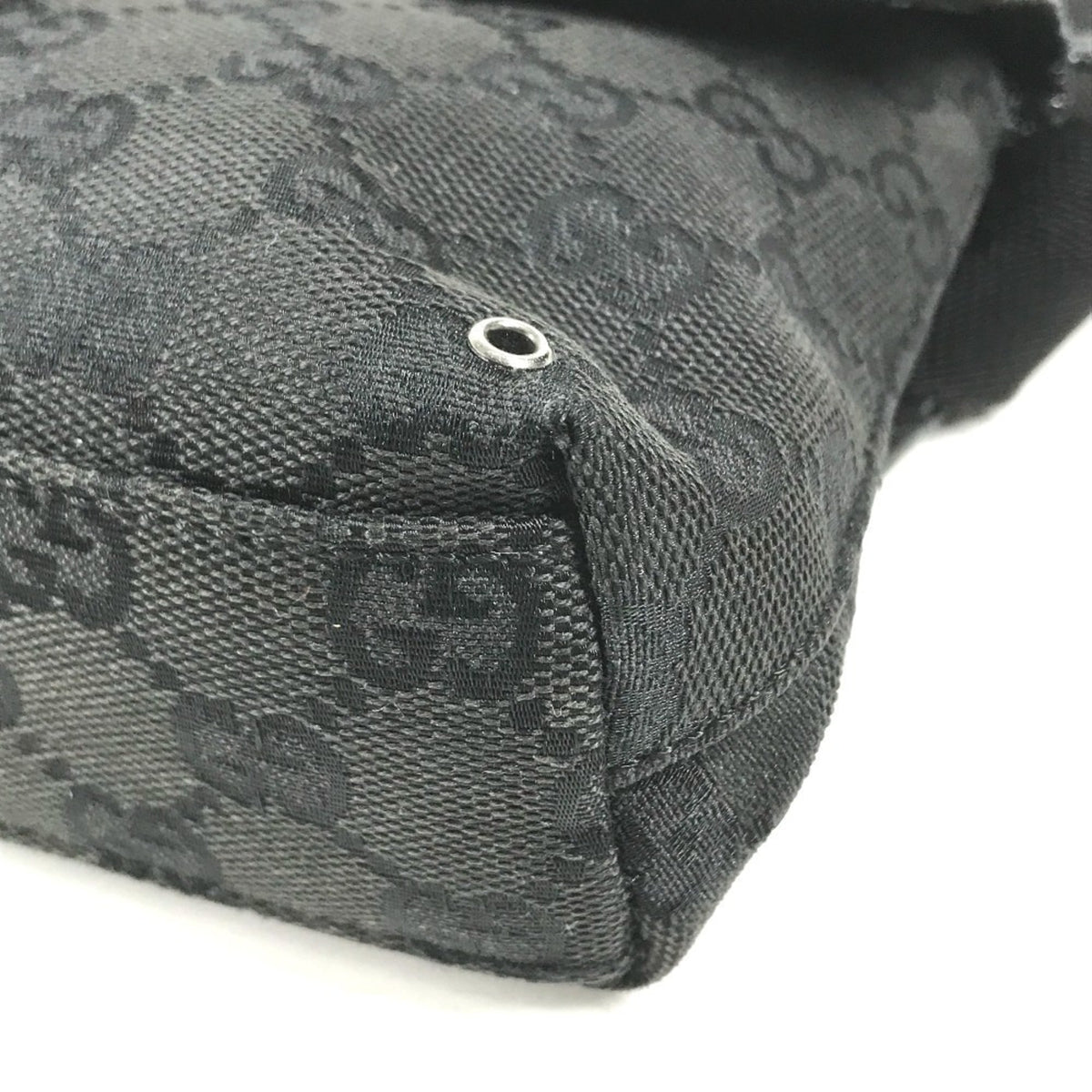 Gucci Black Gg Canvas Leather Fanny Pack (Pre-Owned)